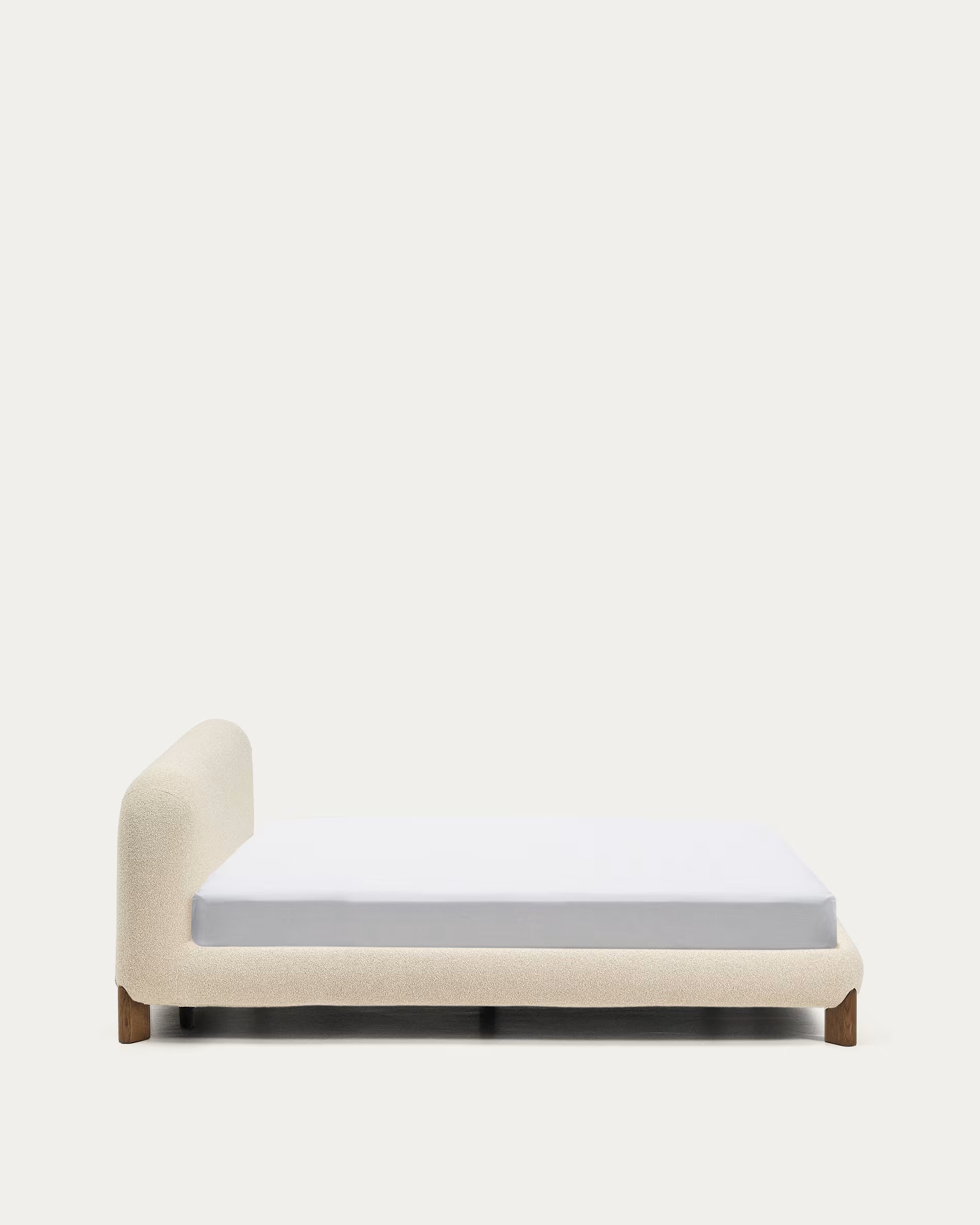 ODINA bed ecru with dark brown ash base