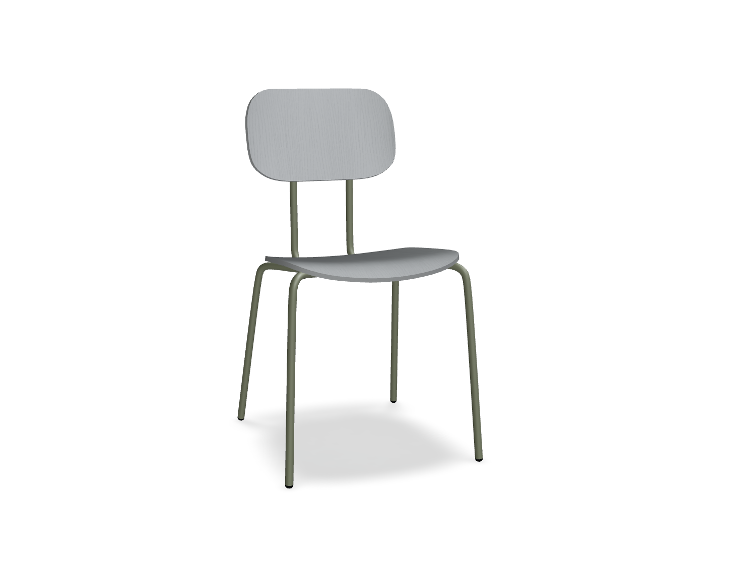 Krzesło NEW SCHOOL oliwkowa podstawa – .mdd