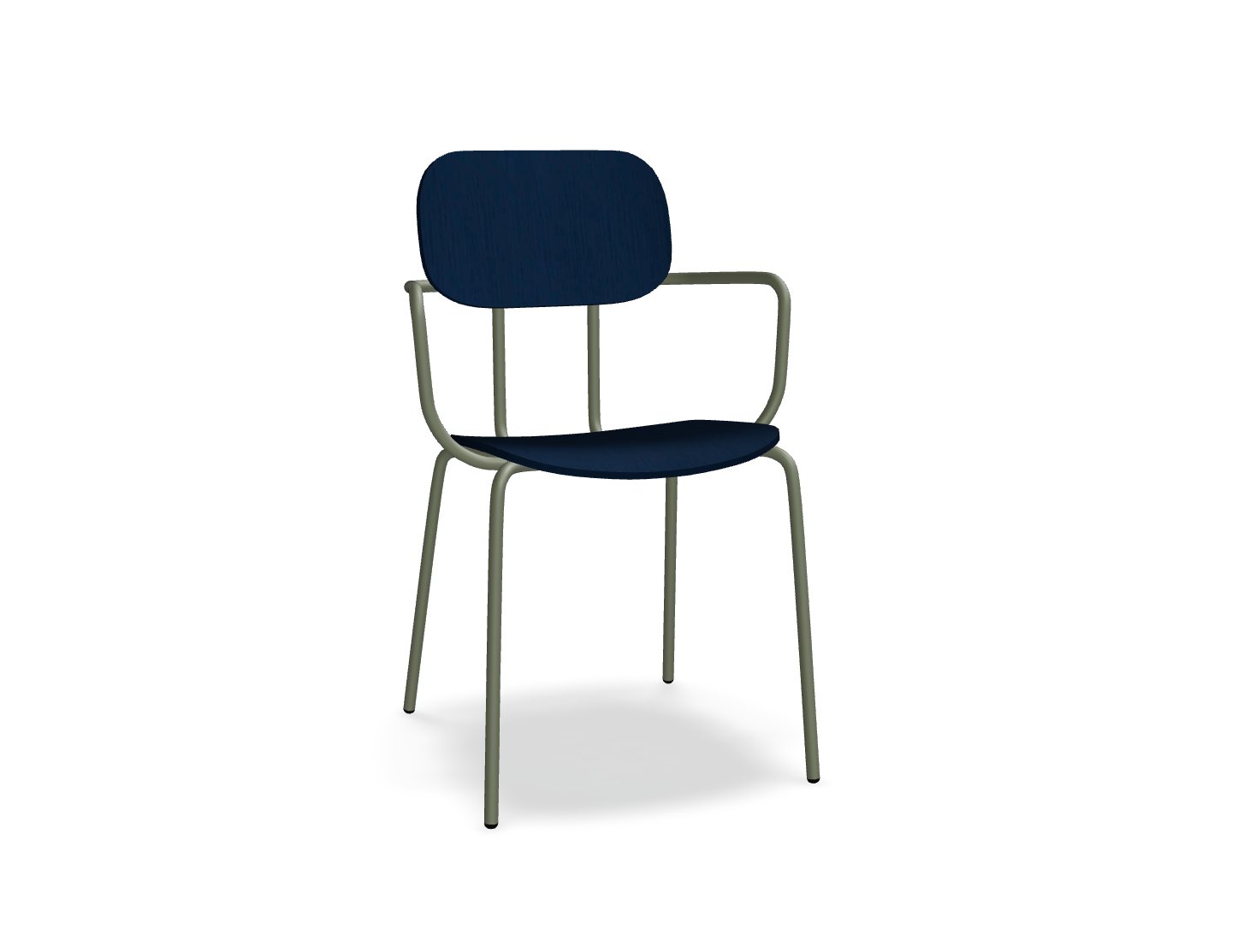 Krzesło NEW SCHOOL oliwkowa podstawa – .mdd