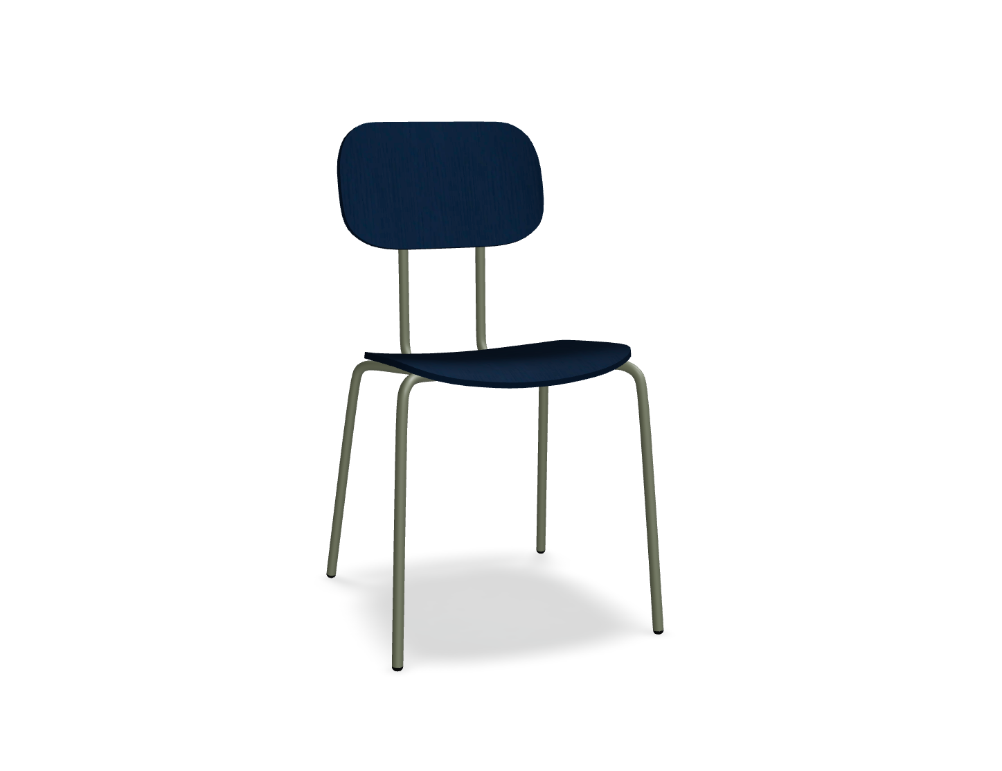 Krzesło NEW SCHOOL oliwkowa podstawa – .mdd