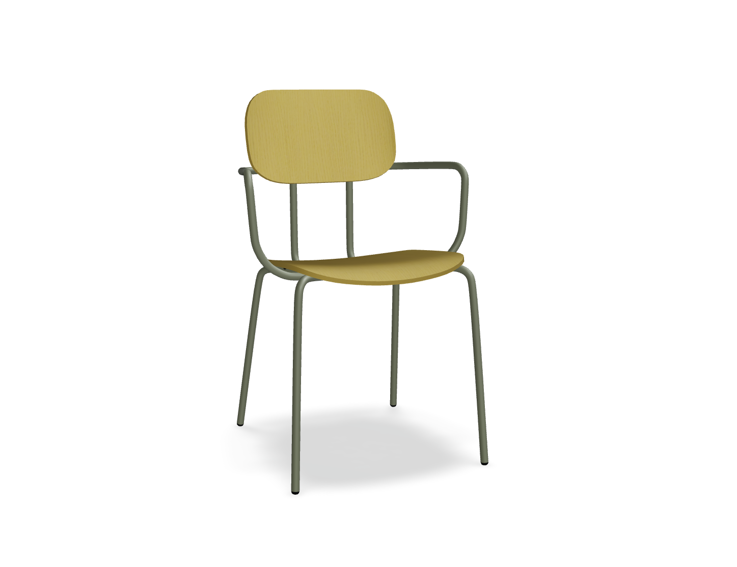 Krzesło NEW SCHOOL oliwkowa podstawa – .mdd