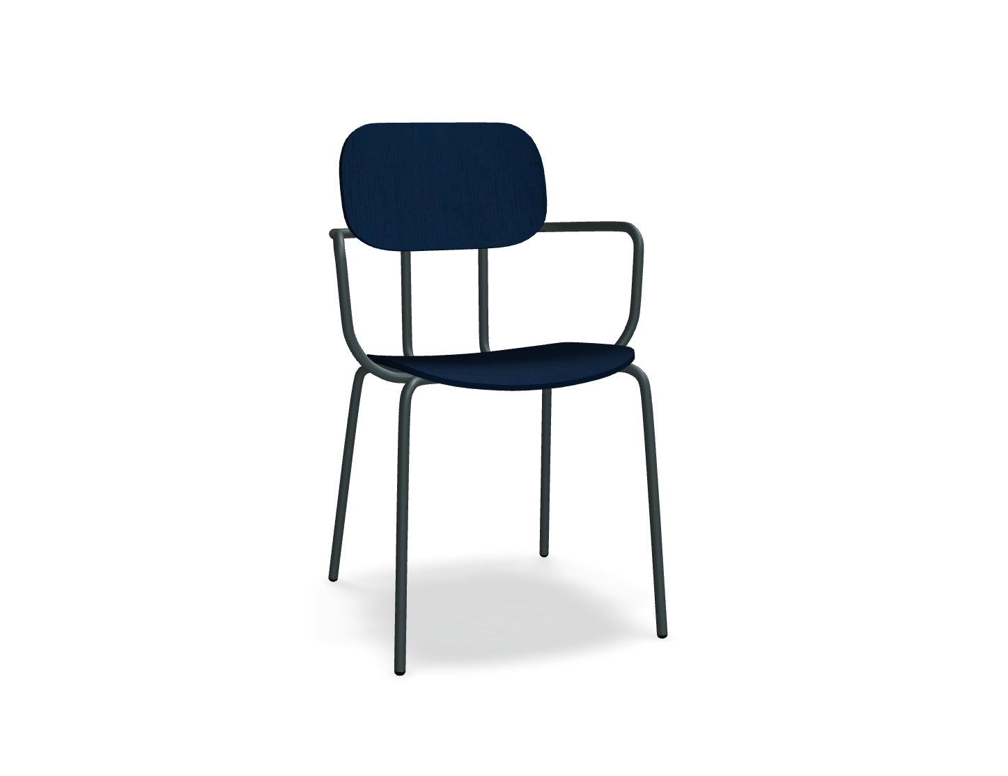 Krzesło NEW SCHOOL ciemnozielona podstawa – .mdd