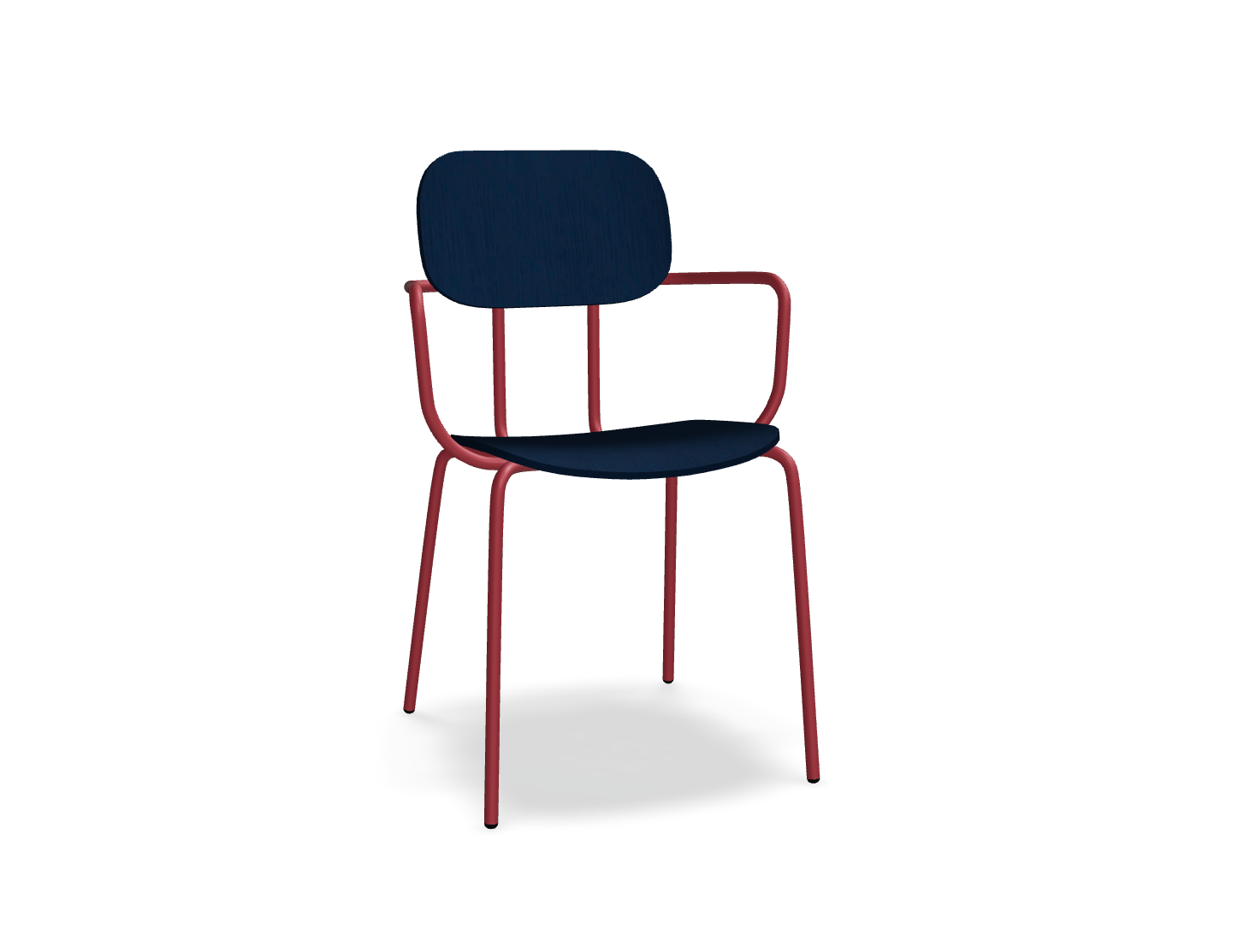 Krzesło NEW SCHOOL czerwona podstawa – .mdd