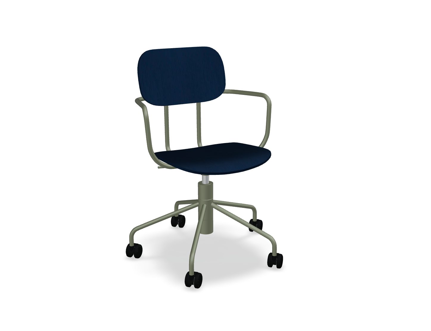 Krzesło biurowe NEW SCHOOL oliwkowa regulowana podstawa – .mdd