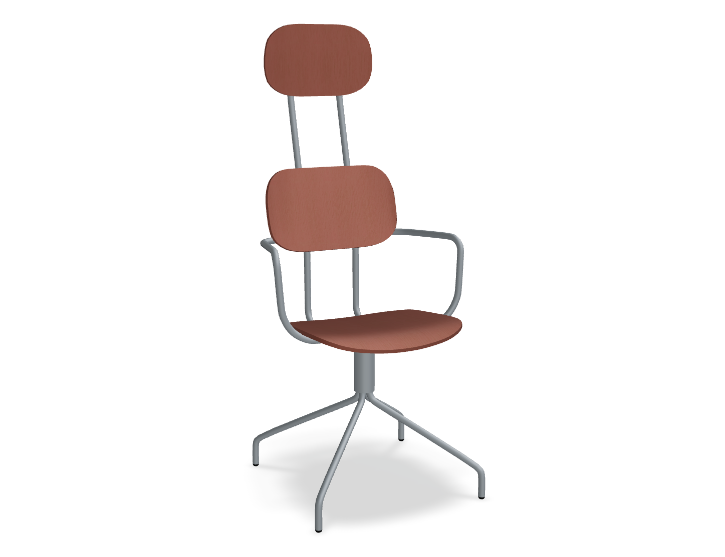 Krzesło obrotowe z zagłówkiem NEW SCHOOL ciemnoszara podstawa – .mdd