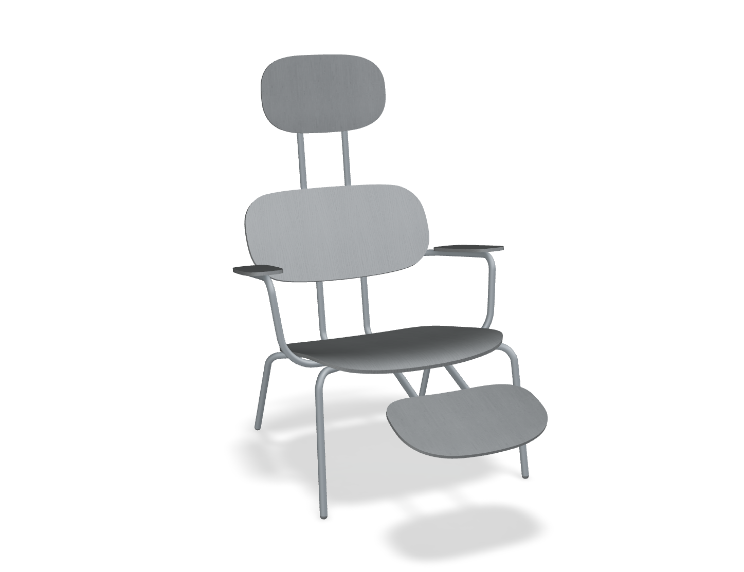 Fotel z zagłówkiem NEW SCHOOL LOUNGE ciemnoszara podstawa – .mdd
