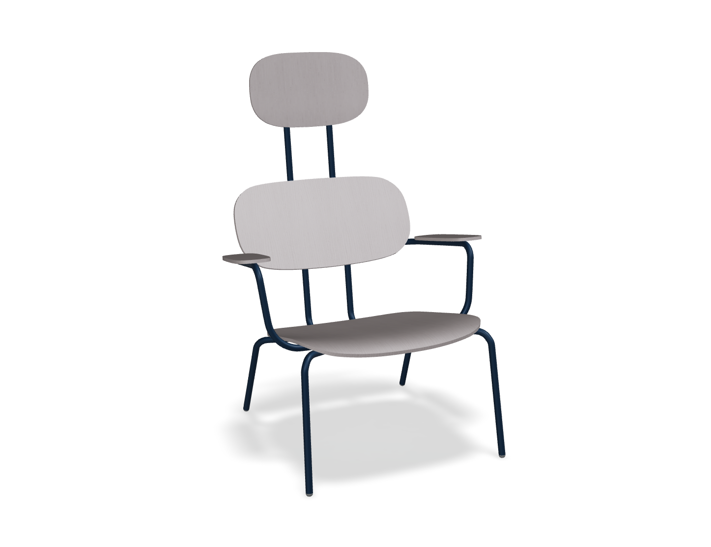 Fotel z zagłówkiem NEW SCHOOL LOUNGE niebieska podstawa – .mdd
