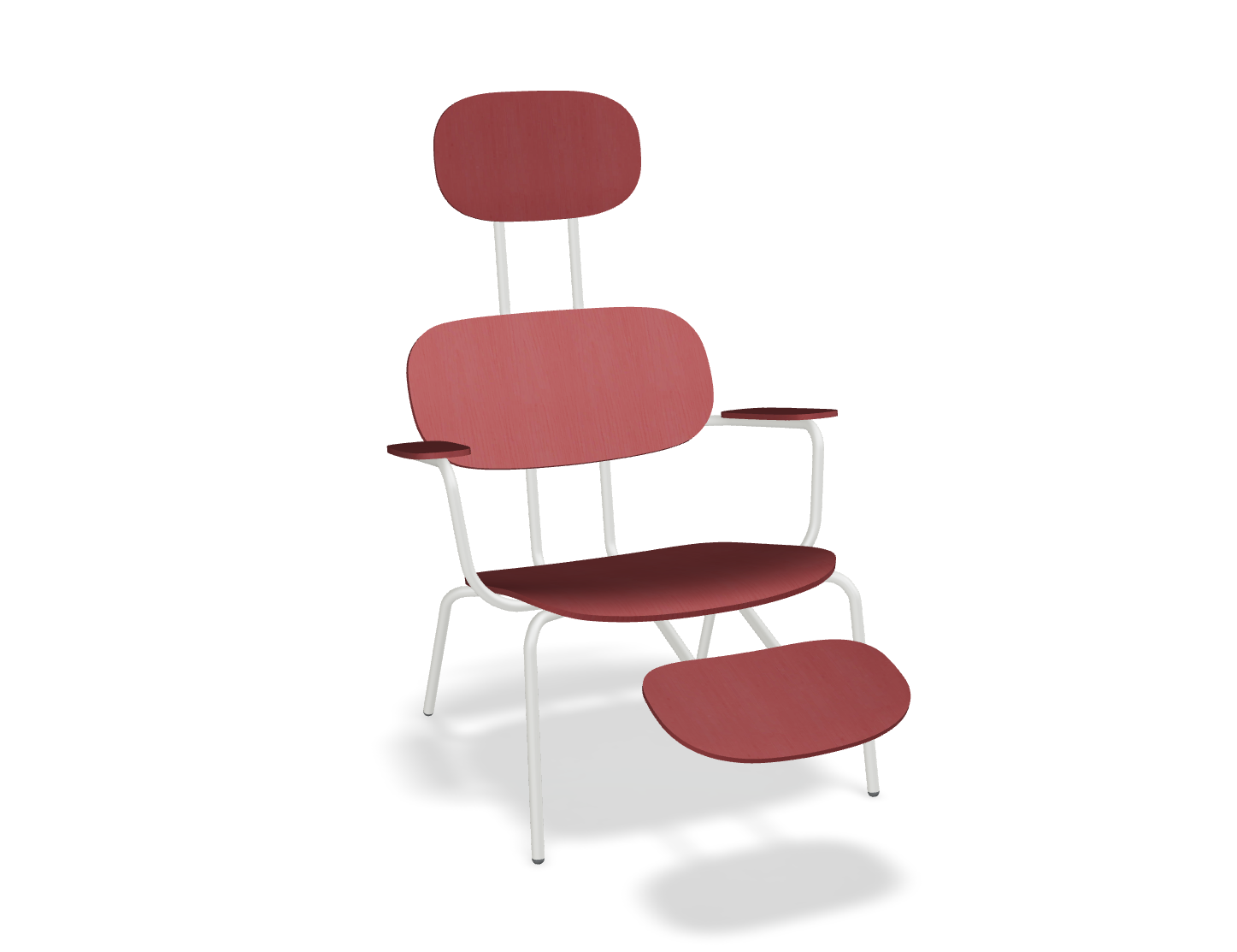 Fotel z zagłówkiem NEW SCHOOL LOUNGE perłowa podstawa – .mdd