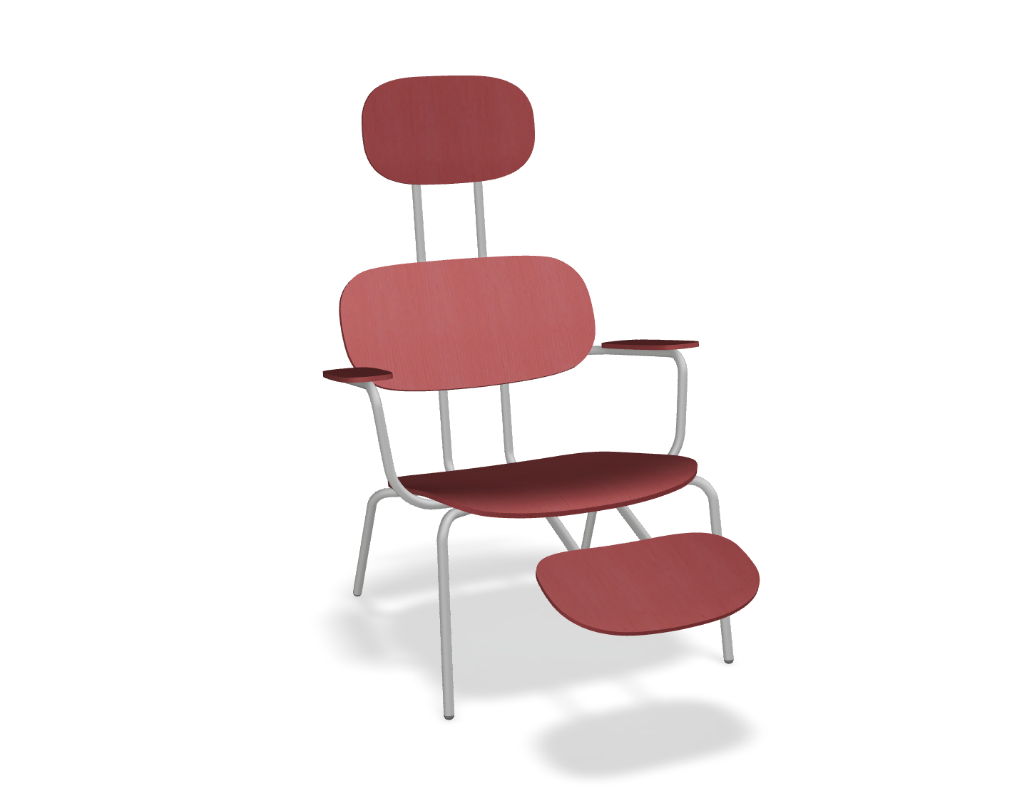 Fotel z zagłówkiem NEW SCHOOL LOUNGE jasnoszara podstawa – .mdd