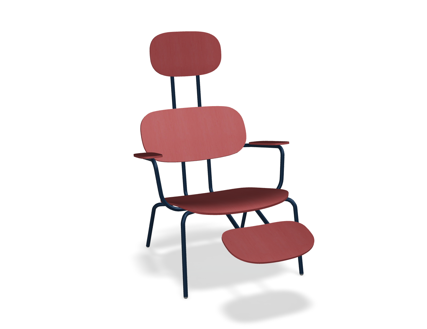 Fotel z zagłówkiem NEW SCHOOL LOUNGE niebieska podstawa – .mdd