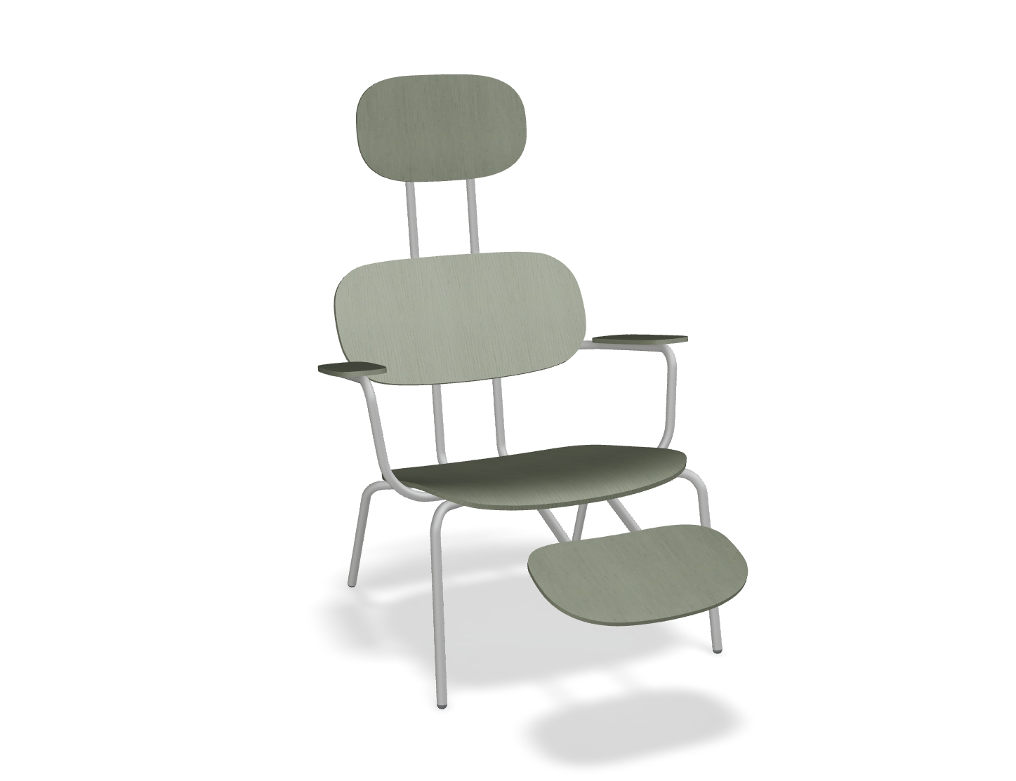 Fotel z zagłówkiem NEW SCHOOL LOUNGE jasnoszara podstawa – .mdd