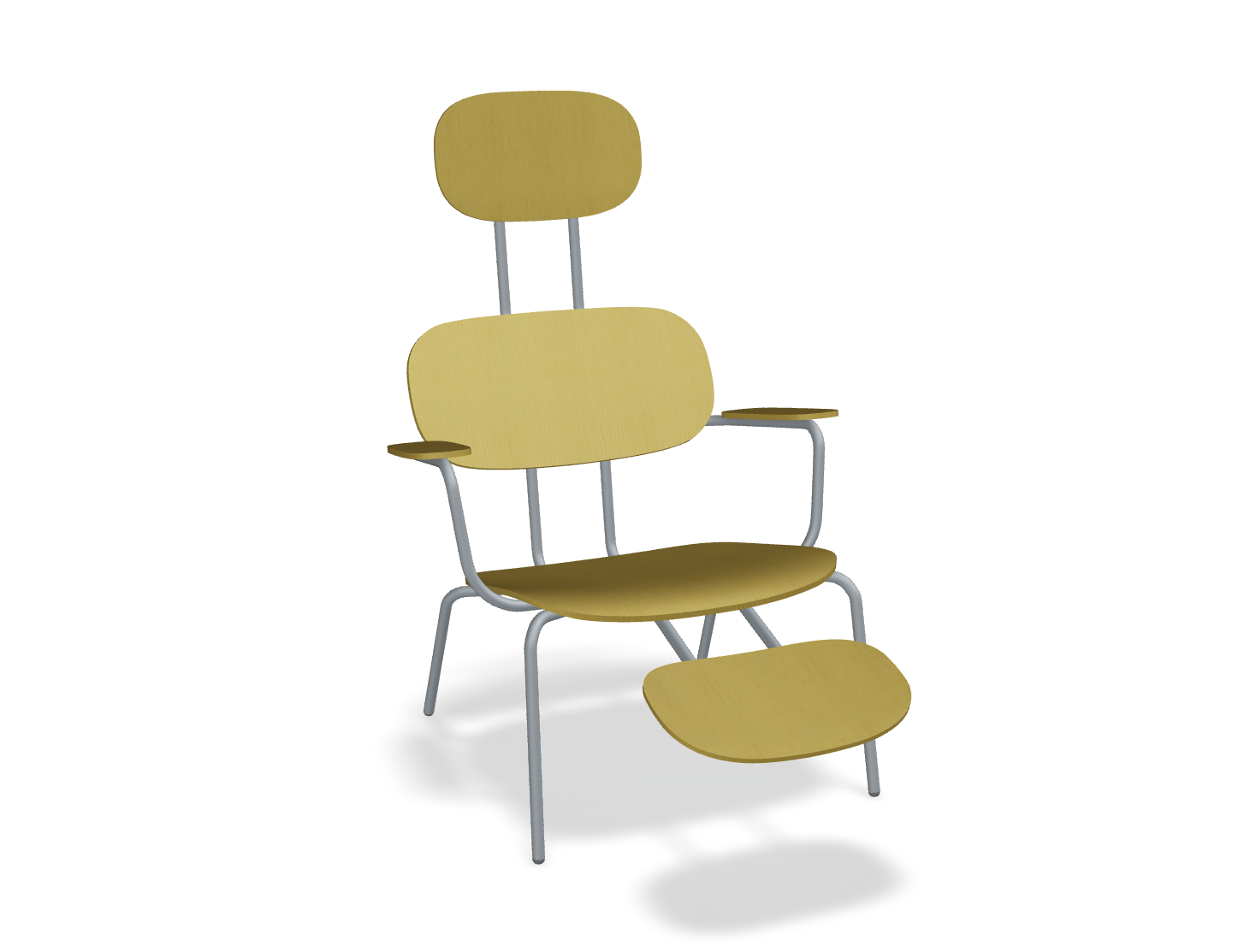 Fotel z zagłówkiem NEW SCHOOL LOUNGE ciemnoszara podstawa – .mdd