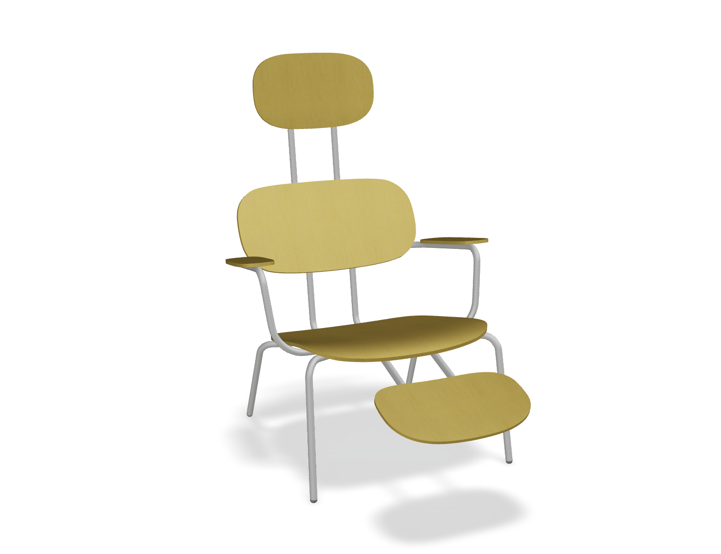 Fotel z zagłówkiem NEW SCHOOL LOUNGE jasnoszara podstawa – .mdd