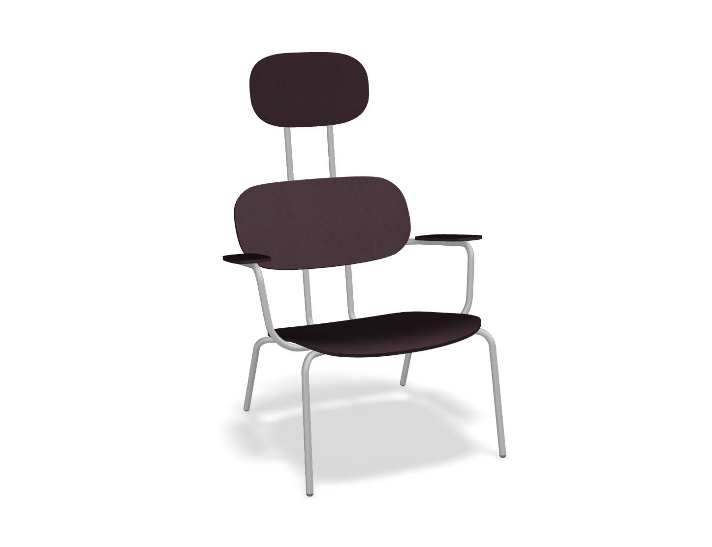 Fotel z zagłówkiem NEW SCHOOL LOUNGE jasnoszara podstawa – .mdd