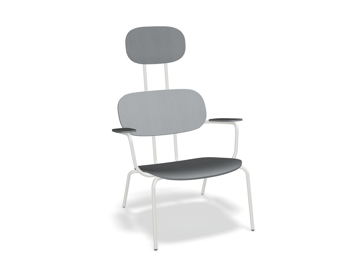 Fotel z zagłówkiem NEW SCHOOL LOUNGE perłowa podstawa – .mdd