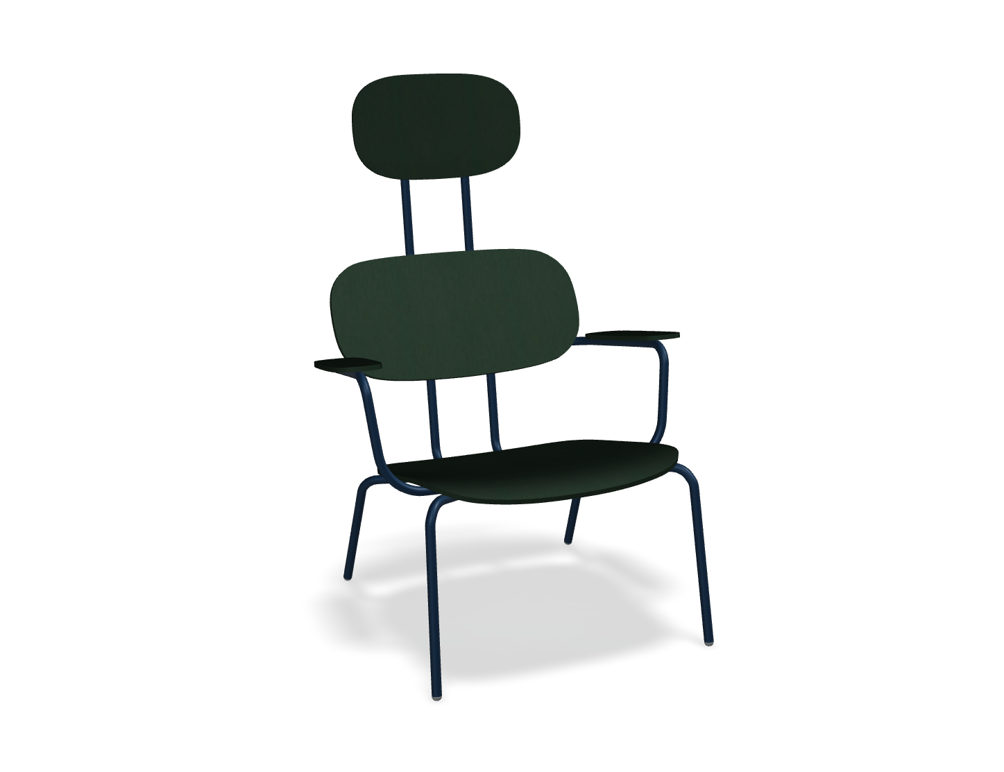 Fotel z zagłówkiem NEW SCHOOL LOUNGE niebieska podstawa – .mdd