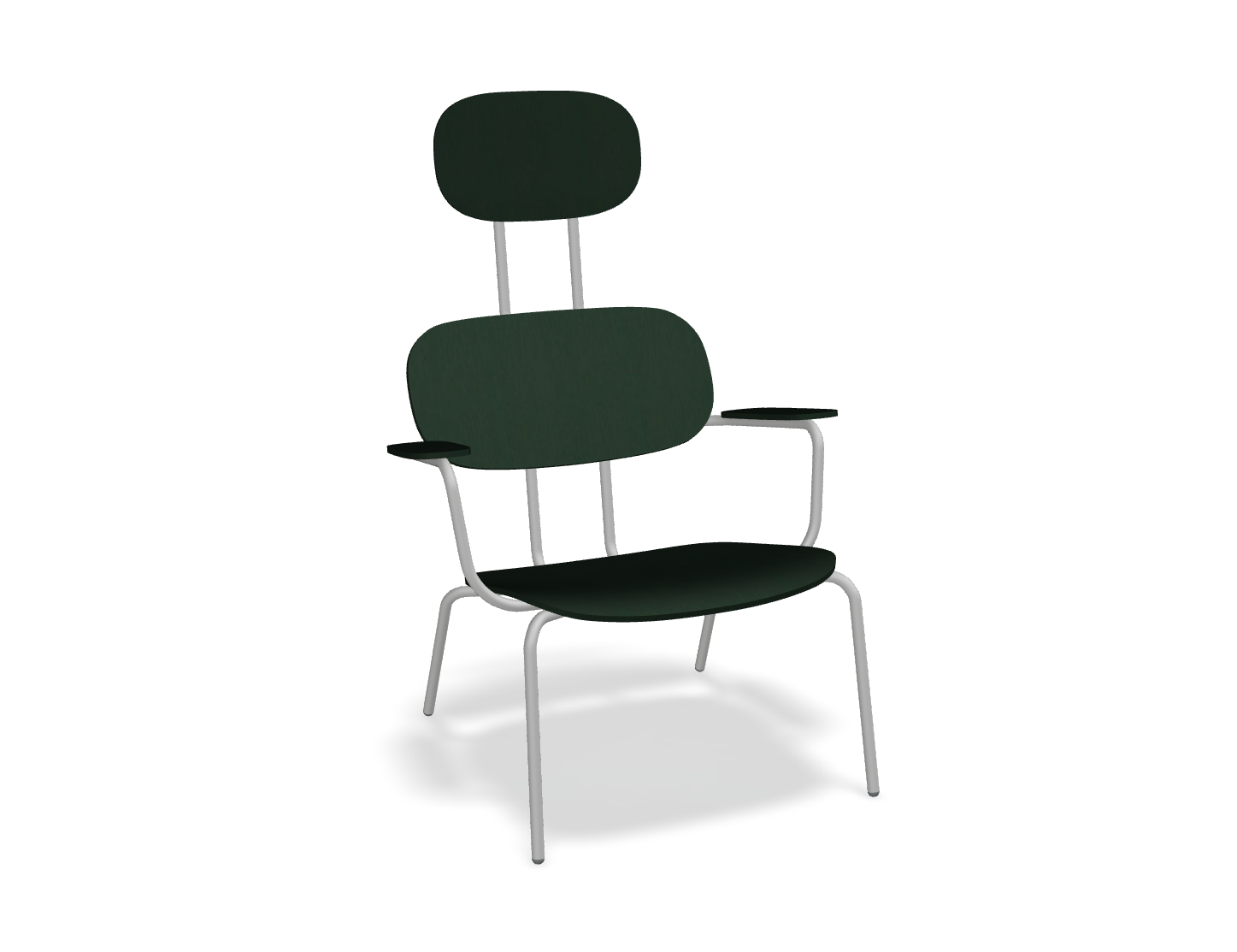 Fotel z zagłówkiem NEW SCHOOL LOUNGE jasnoszara podstawa – .mdd