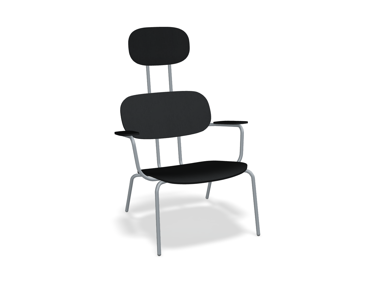 Fotel z zagłówkiem NEW SCHOOL LOUNGE ciemnoszara podstawa – .mdd