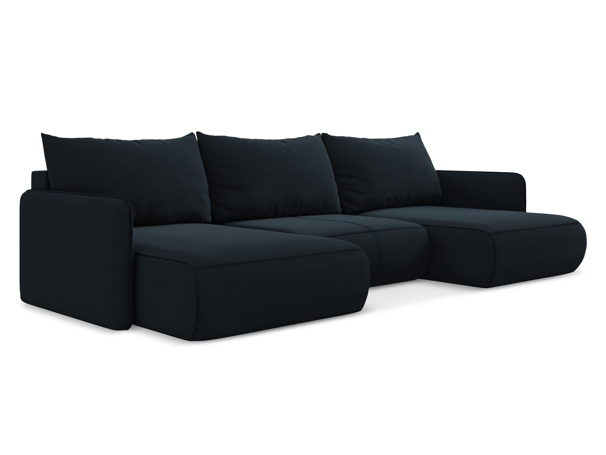 Panoramic Velvet Corner Sofa with Sleeping Function NANEA Royal Blue