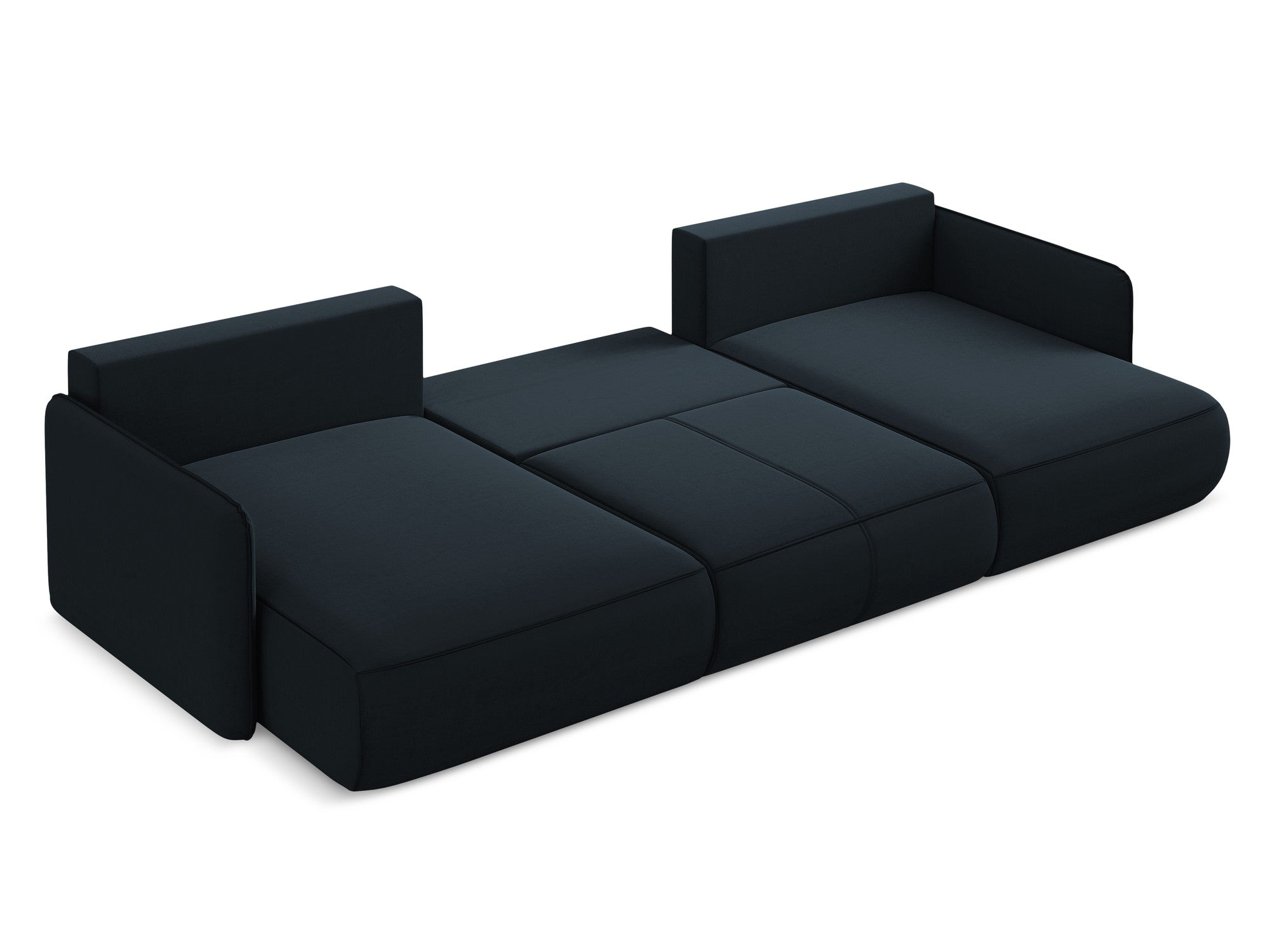 Panoramic Velvet Corner Sofa with Sleeping Function NANEA Royal Blue