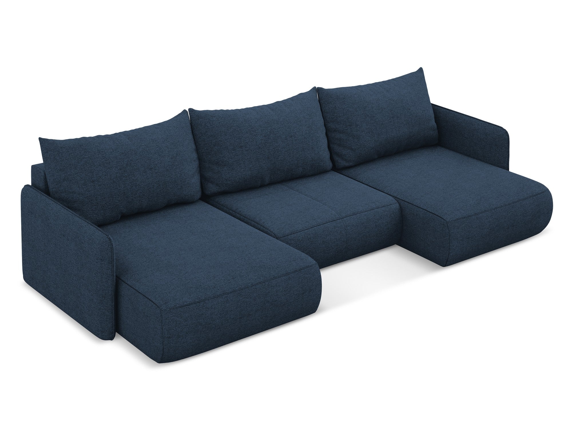 Panoramic Corner Sofa with Sleeping Function NANEA Royal Blue Chenille
