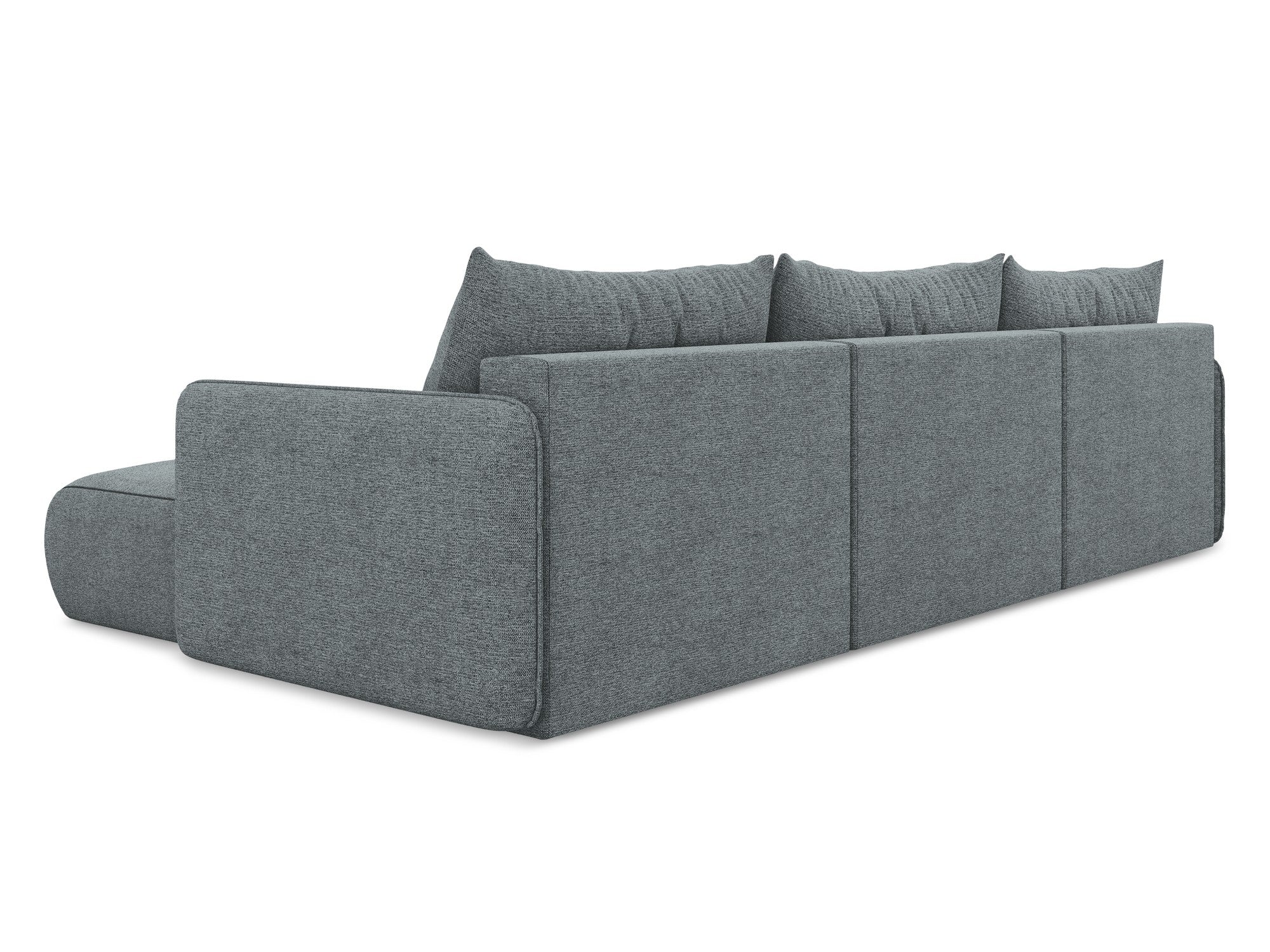 Panoramic Corner Sofa with Sleeping Function NANEA Denim Blue Chenille