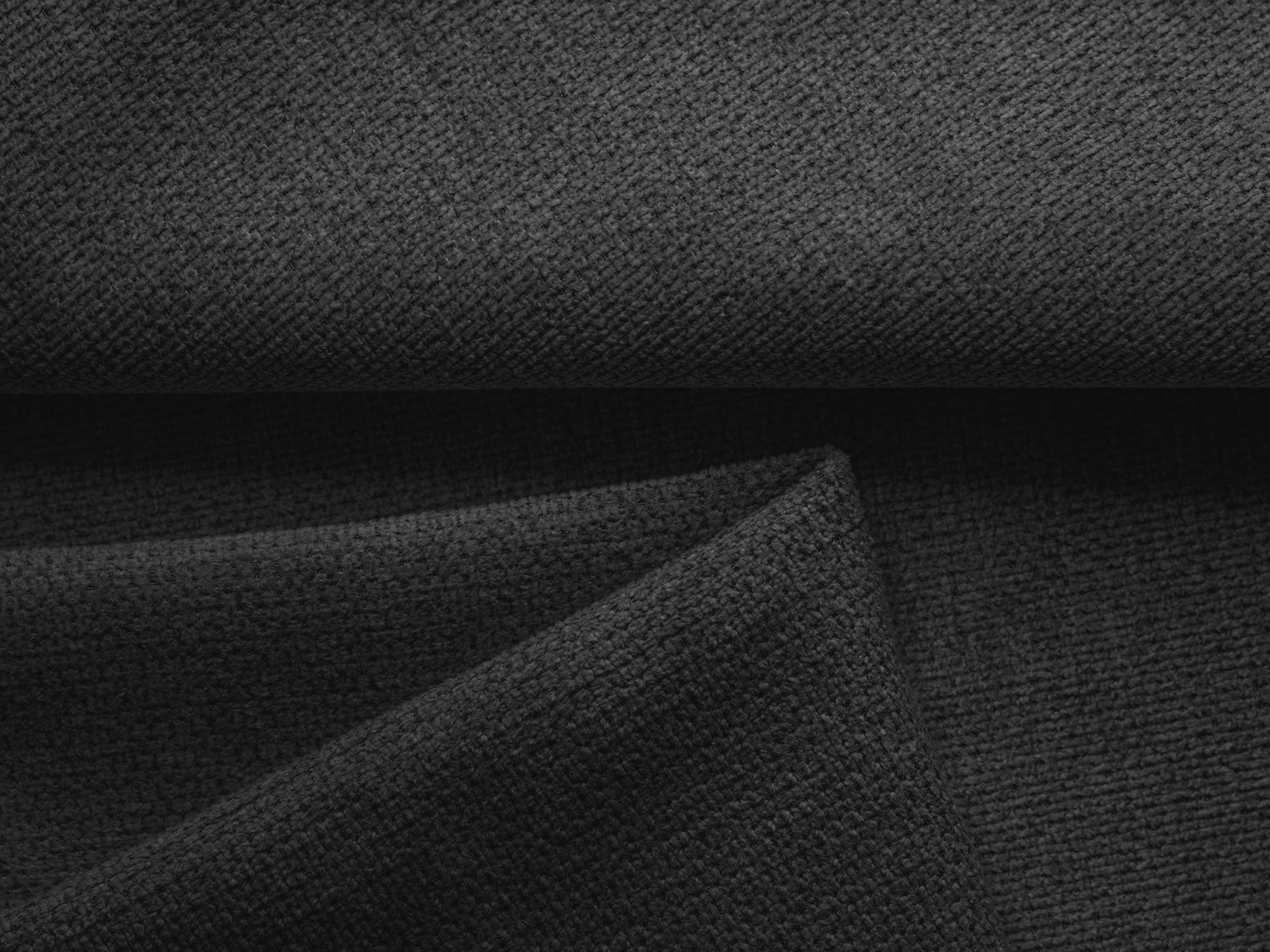 Panoramic Corner Sofa with Sleeping Function NANEA in Anthracite Chenille