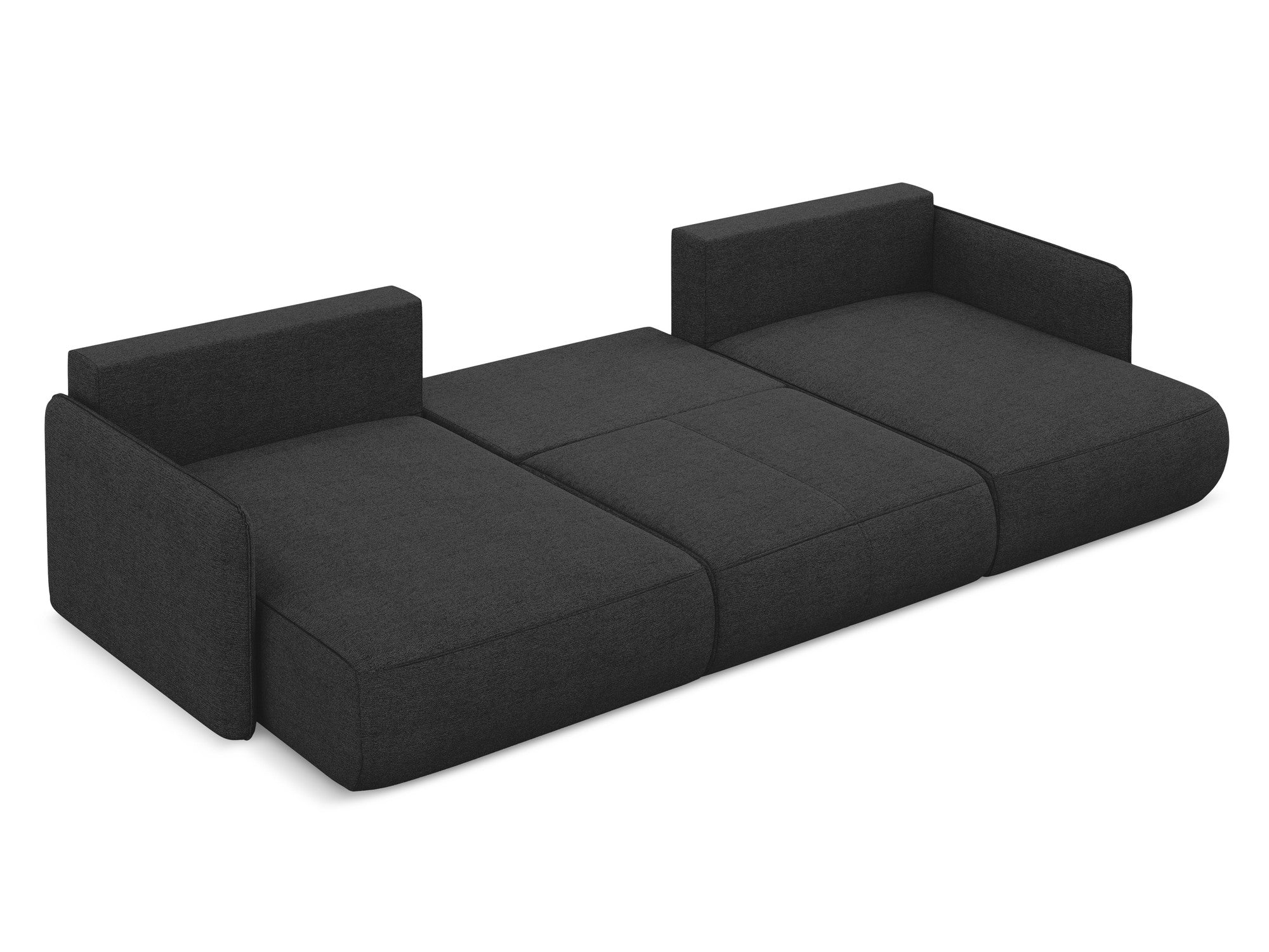 Panoramic Corner Sofa with Sleeping Function NANEA in Anthracite Chenille