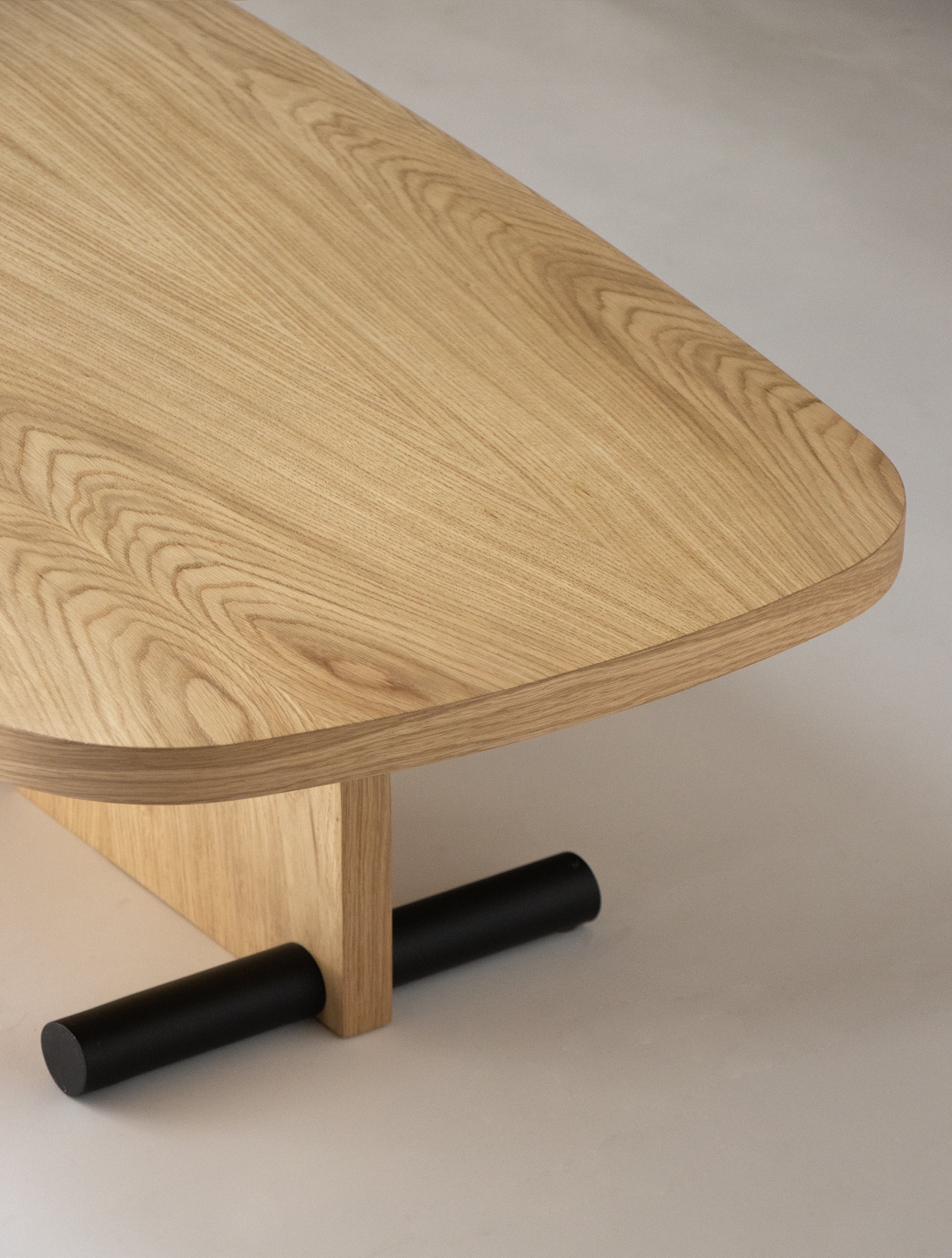 Oval coffee table NOVA wooden veneer