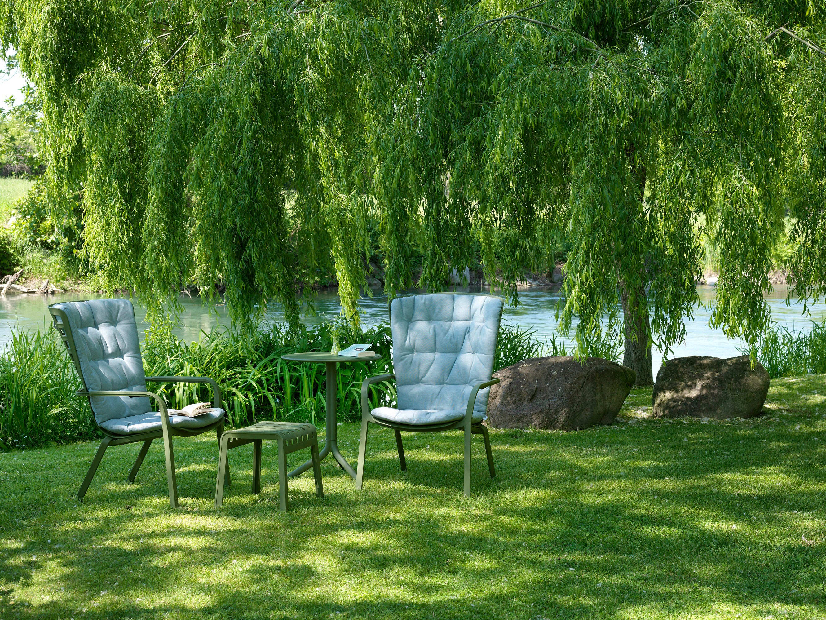Outdoor Footrest POGGIO agave green