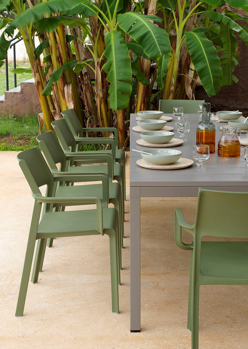 Outdoor chair with armrests TRILL taupe