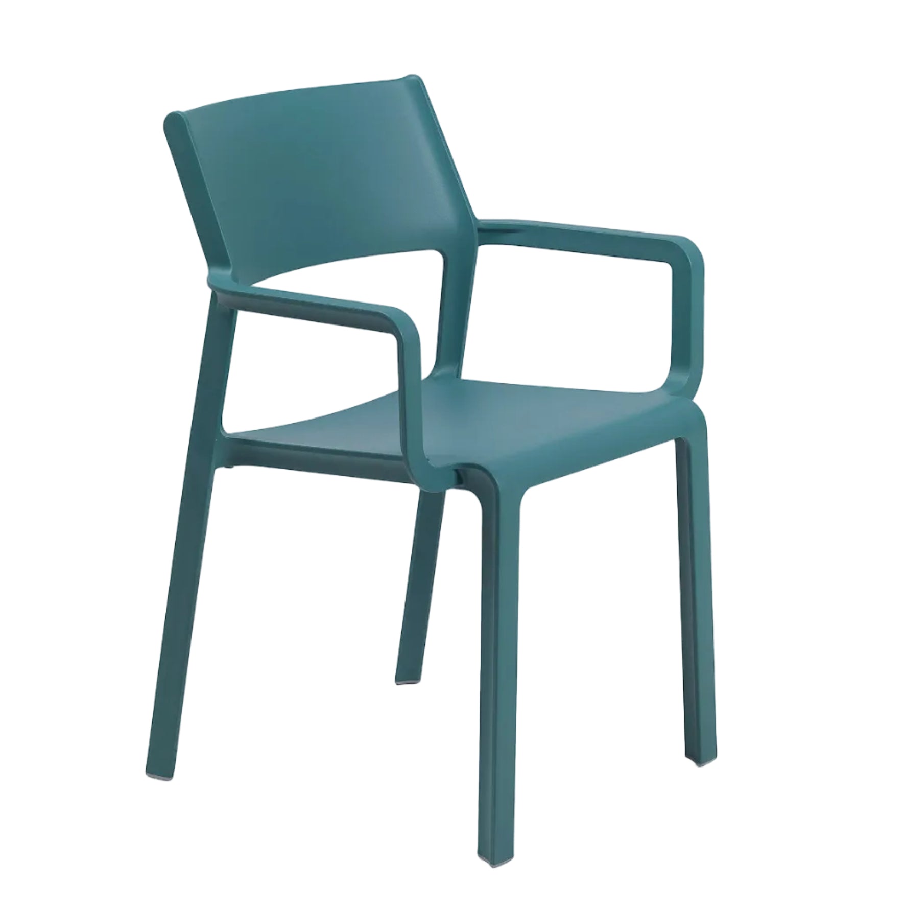 Outdoor chair with armrests TRILL in teal blue