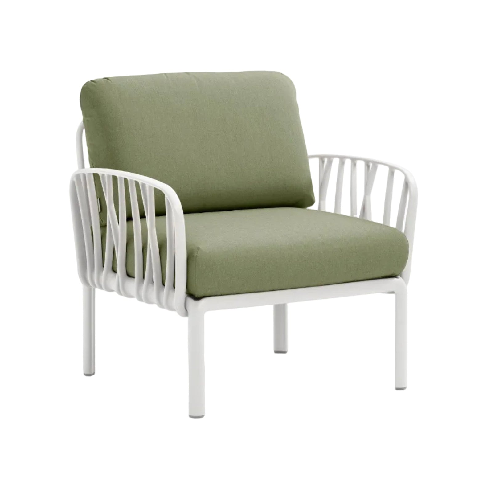 Outdoor Armchair KOMODO Dark Green Sunbrella® with White Base