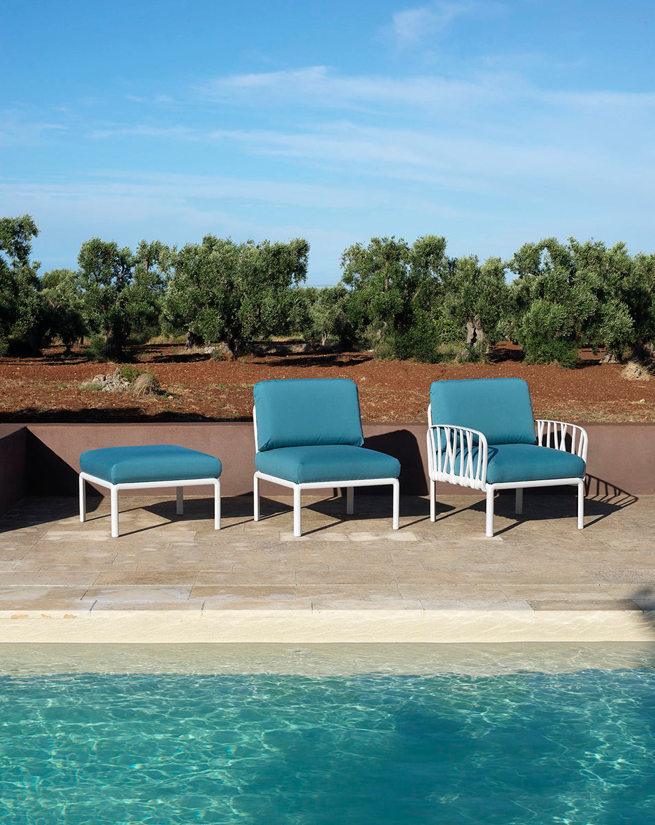 Outdoor Pouf KOMODO Dark Green Sunbrella® with White Base