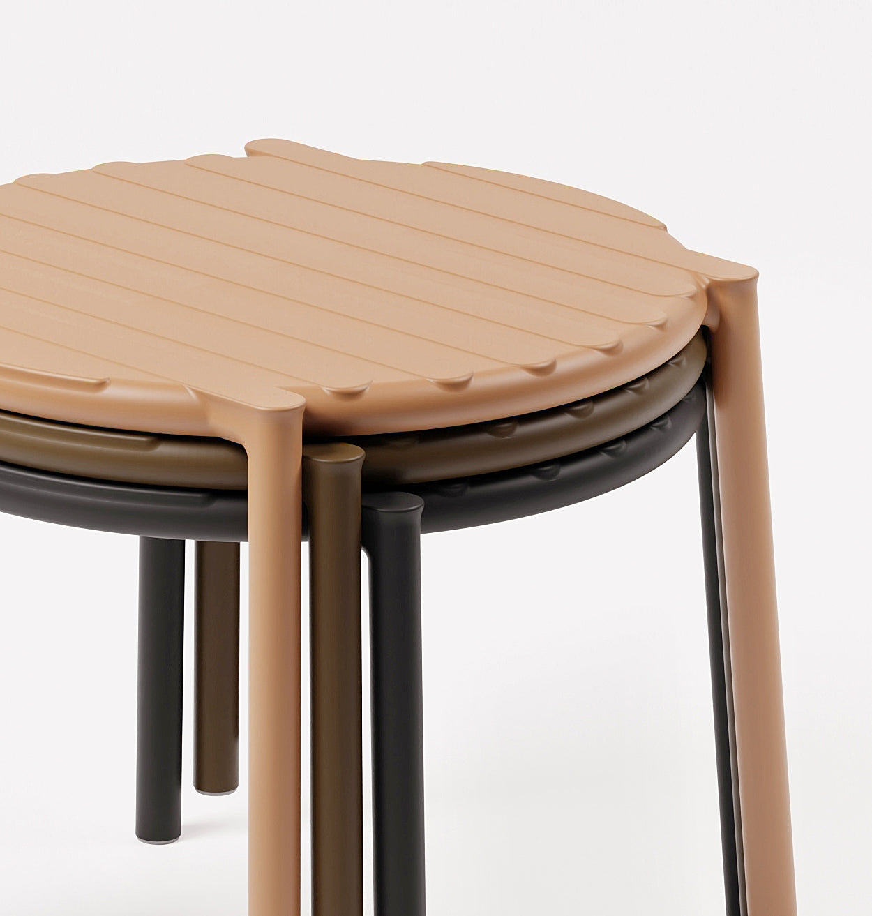 Round Outdoor Side Table DOGA Brown