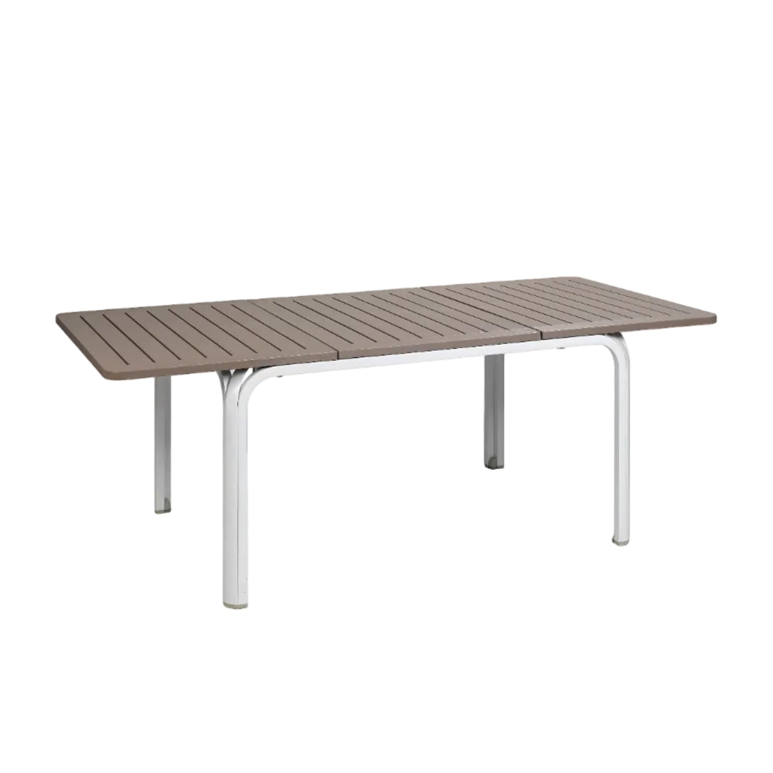 ALLORO taupe extendable outdoor table with white base