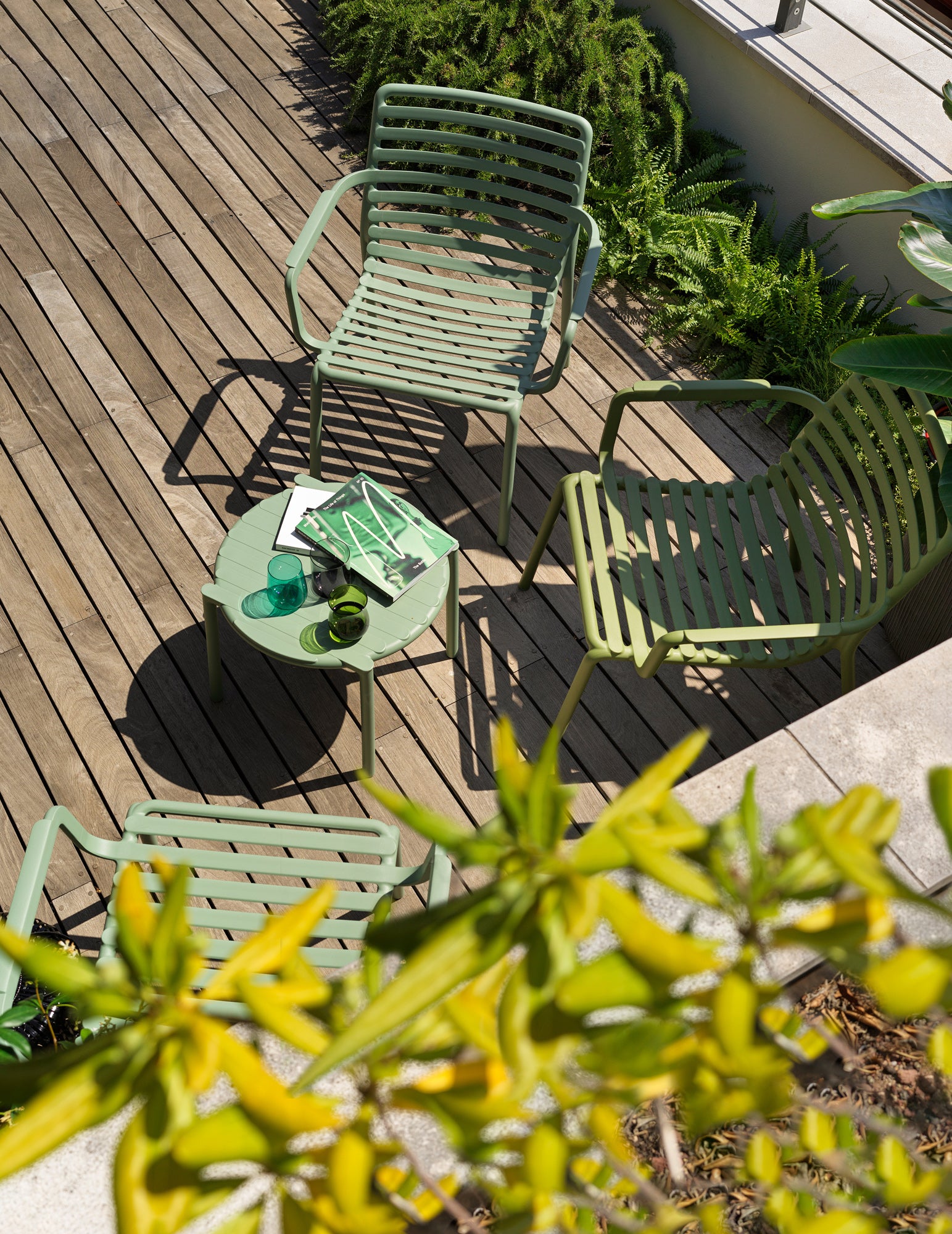 Round Outdoor Side Table DOGA Brown