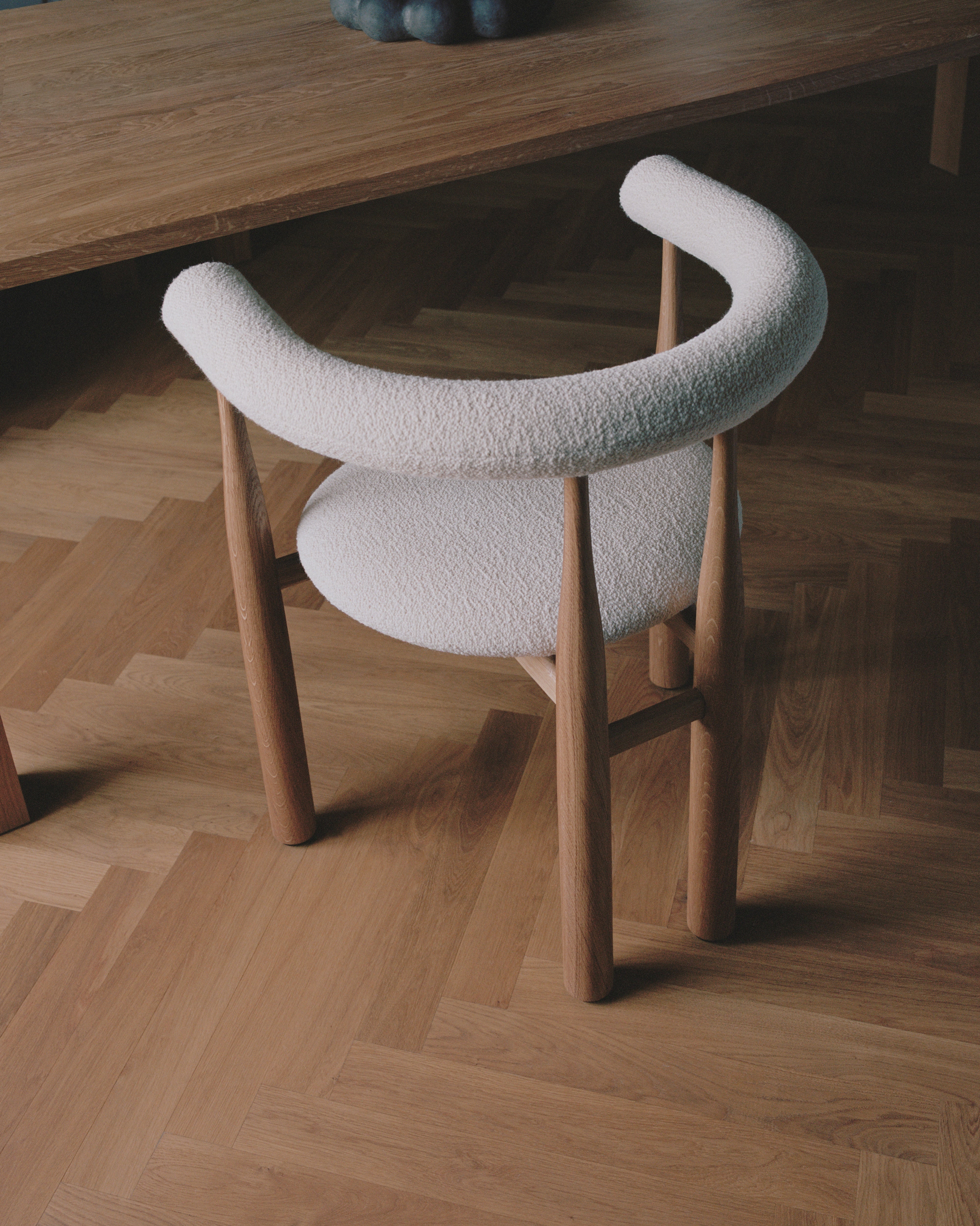 BUKOWSKI FULLY upholstered chair with oak base