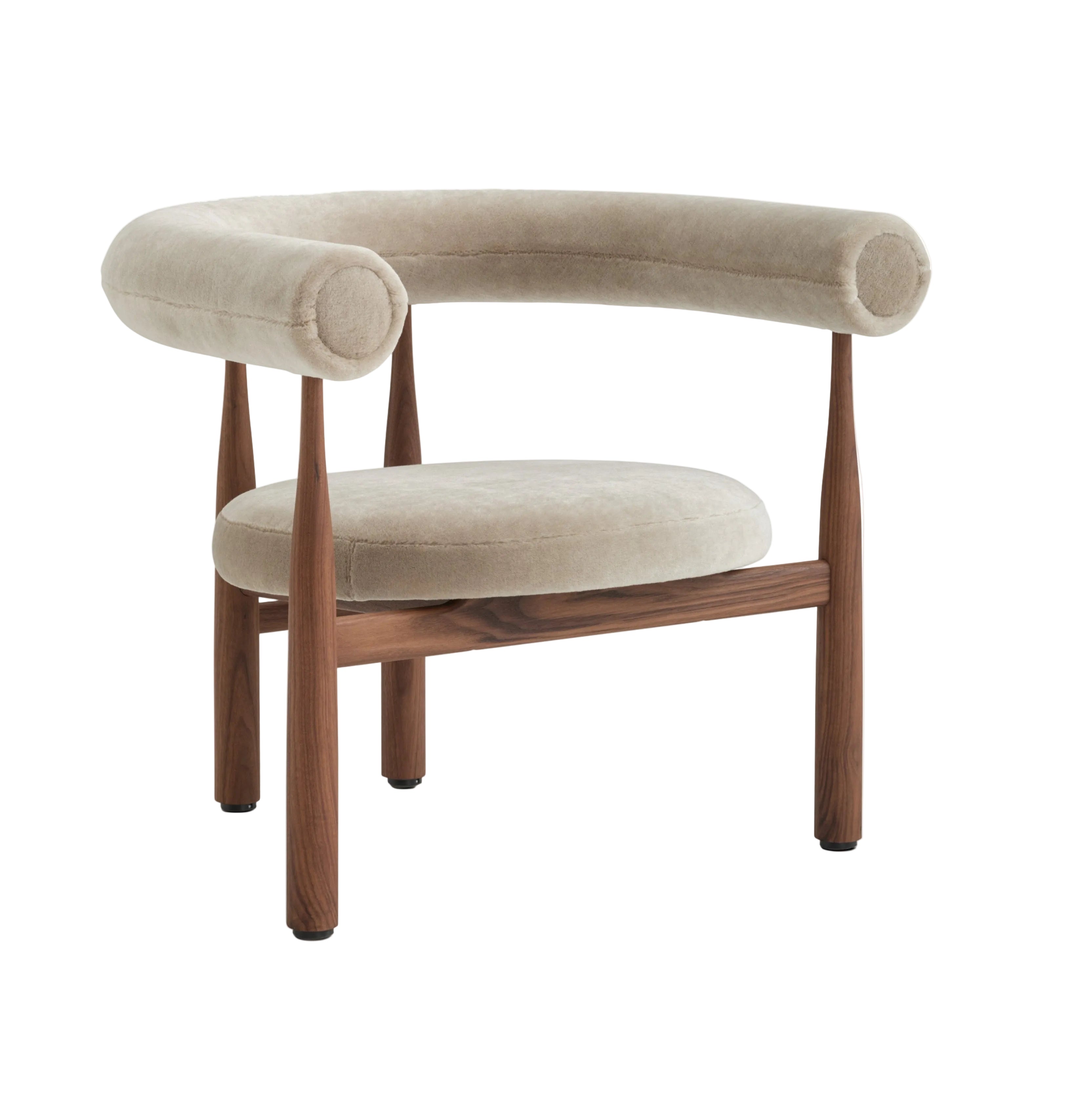 BUKOWSKI upholstered armchair with walnut base