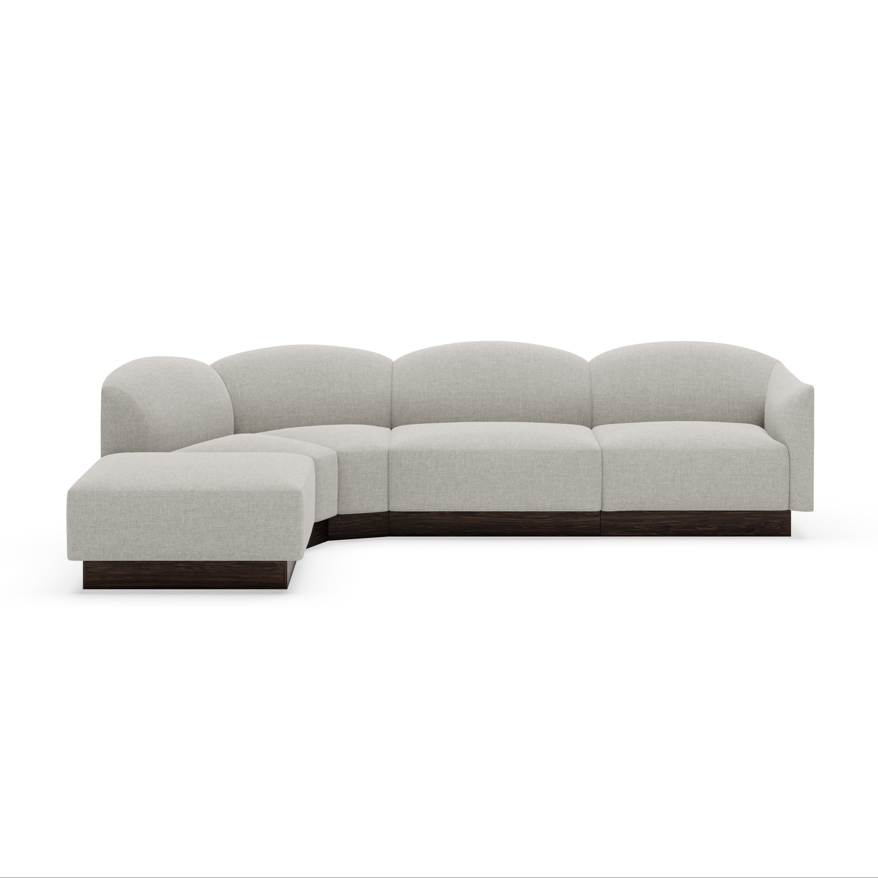 Modularer halbkreisförmiger linker SHORE Ecksofa, personalisierbar