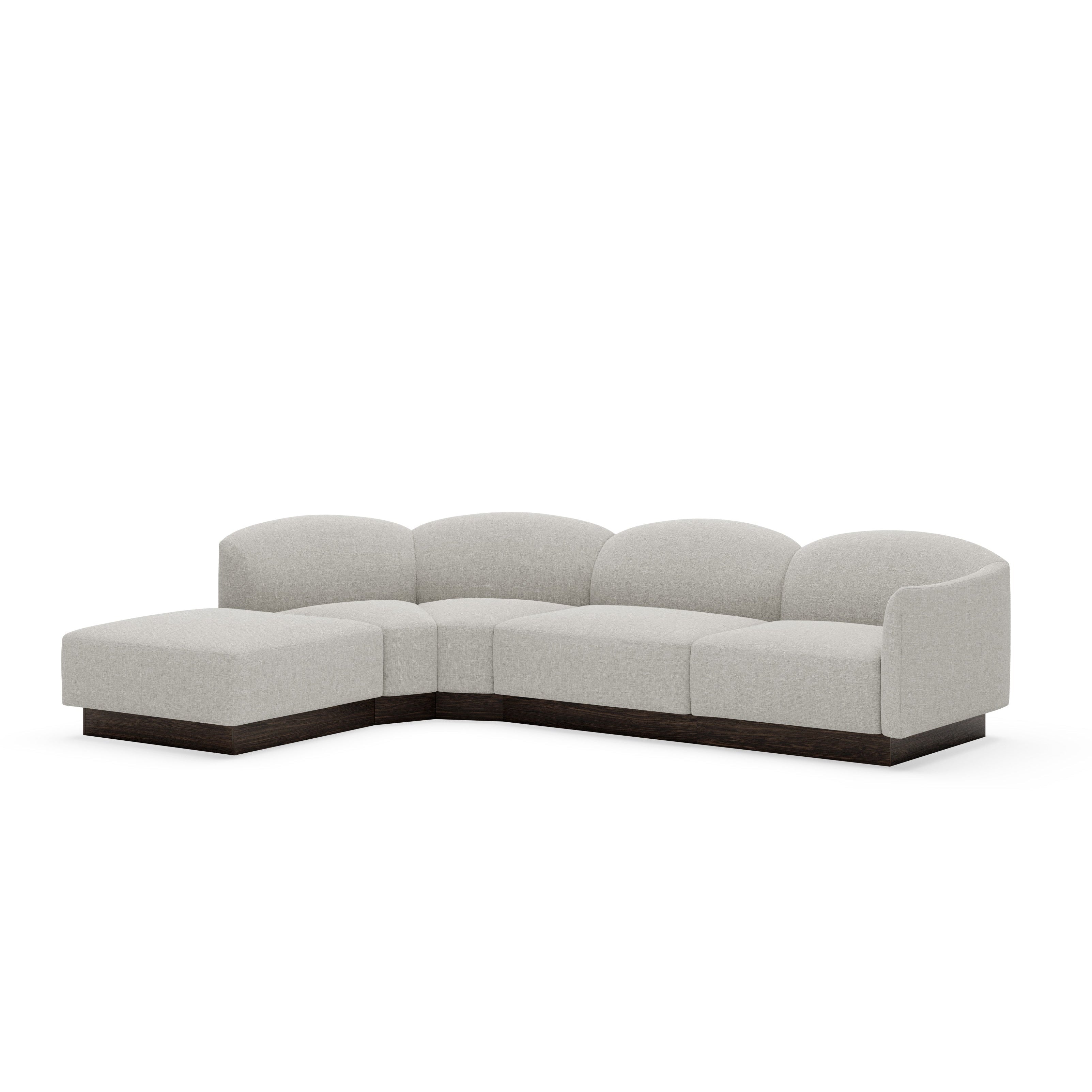 Modularer halbkreisförmiger linker SHORE Ecksofa, personalisierbar