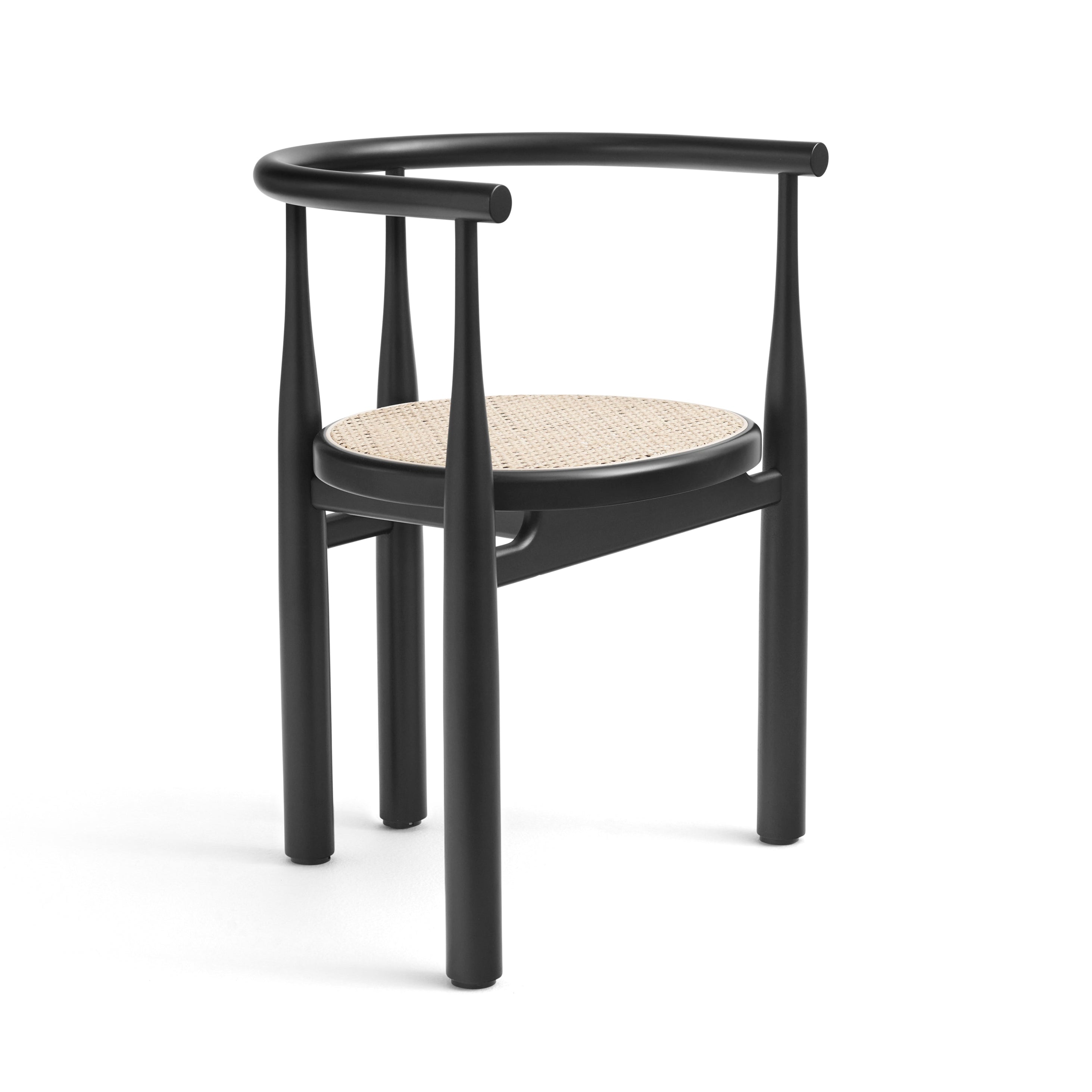 Bukowski chair braided seat with a black beech base