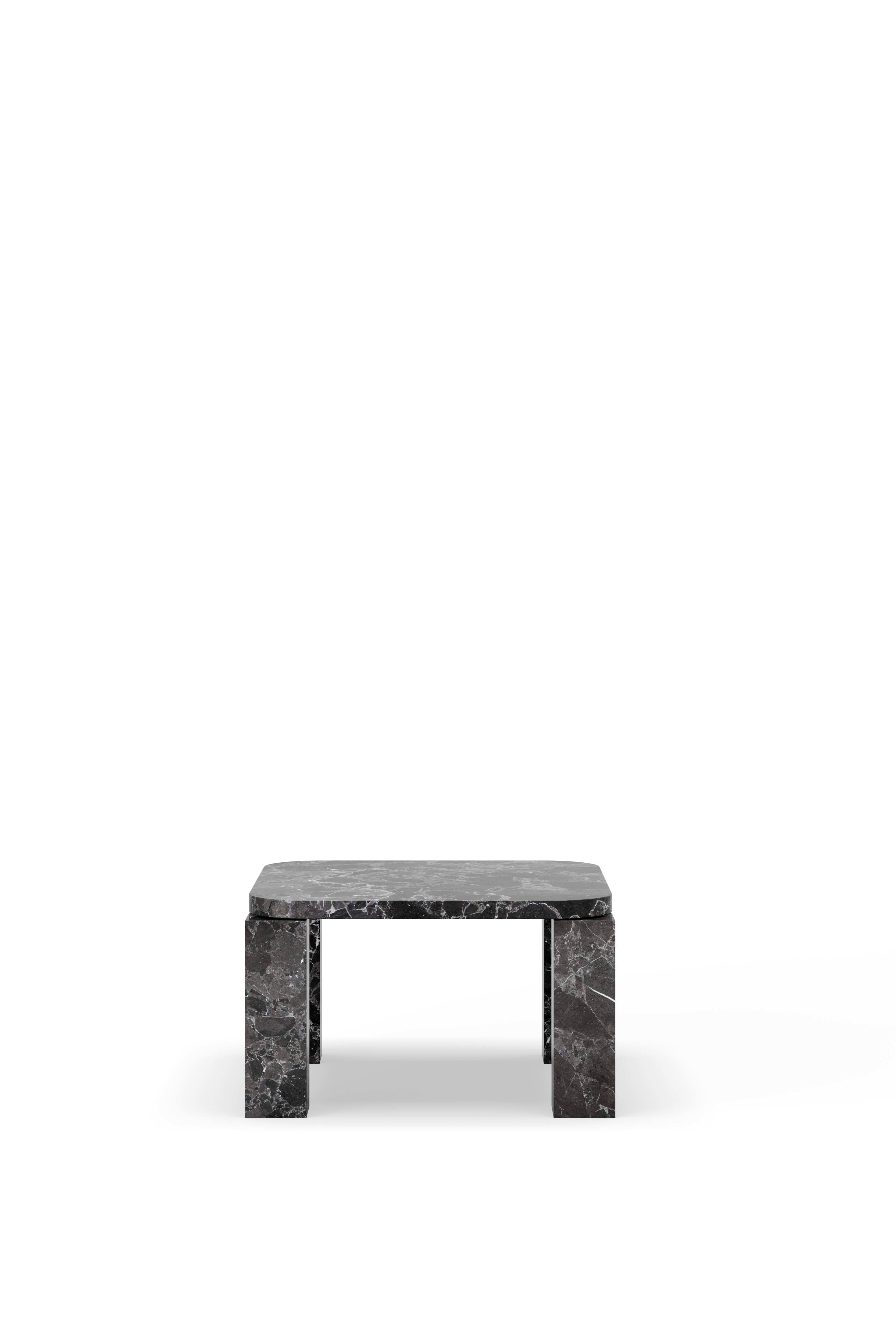 Coffee table Atlas black travertine