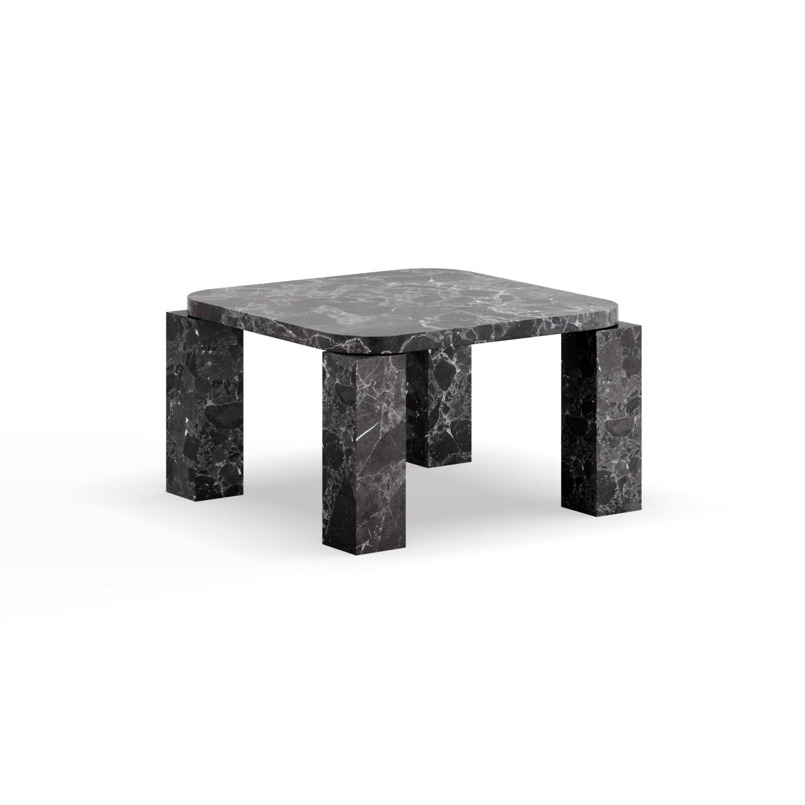 Coffee table Atlas black travertine