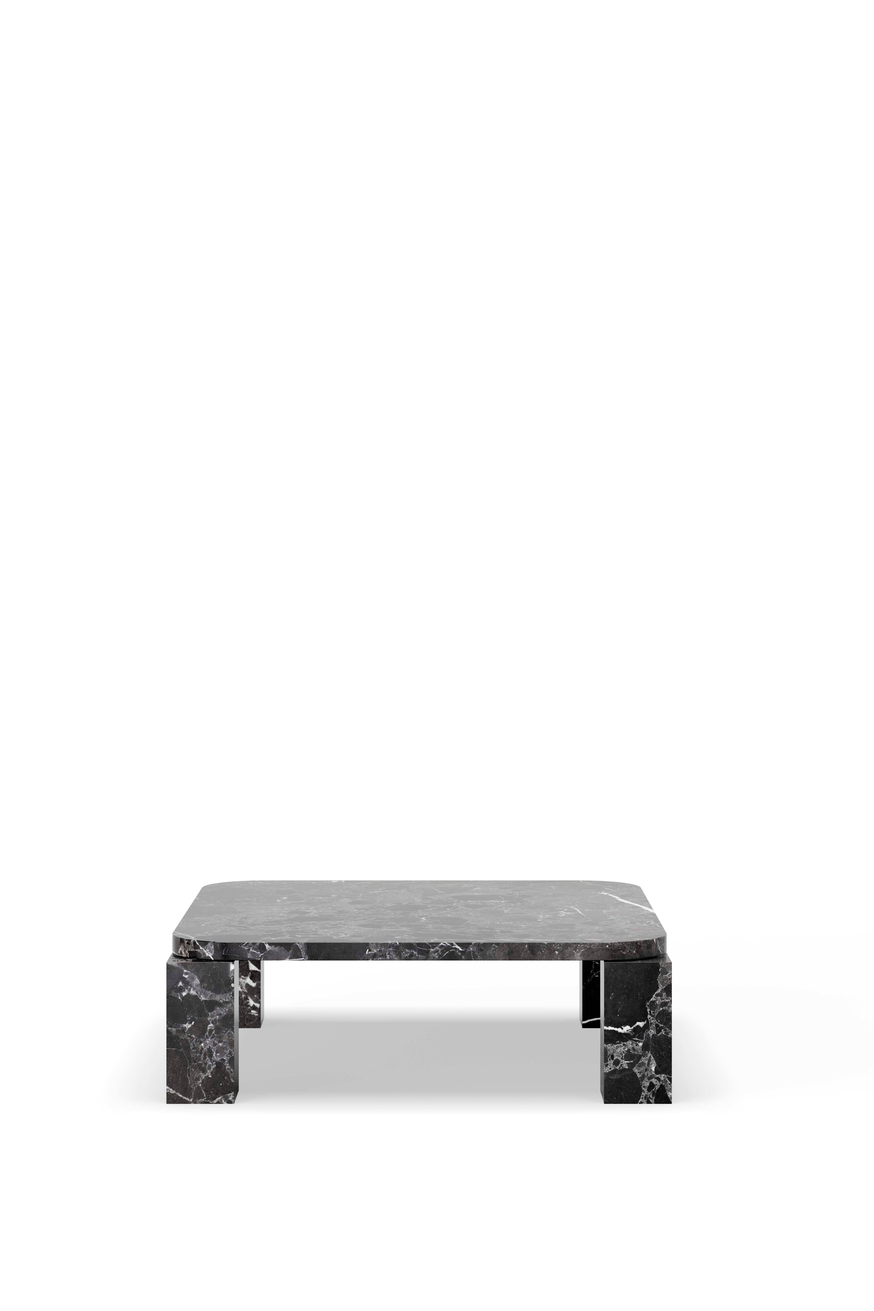 Coffee table Atlas black travertine