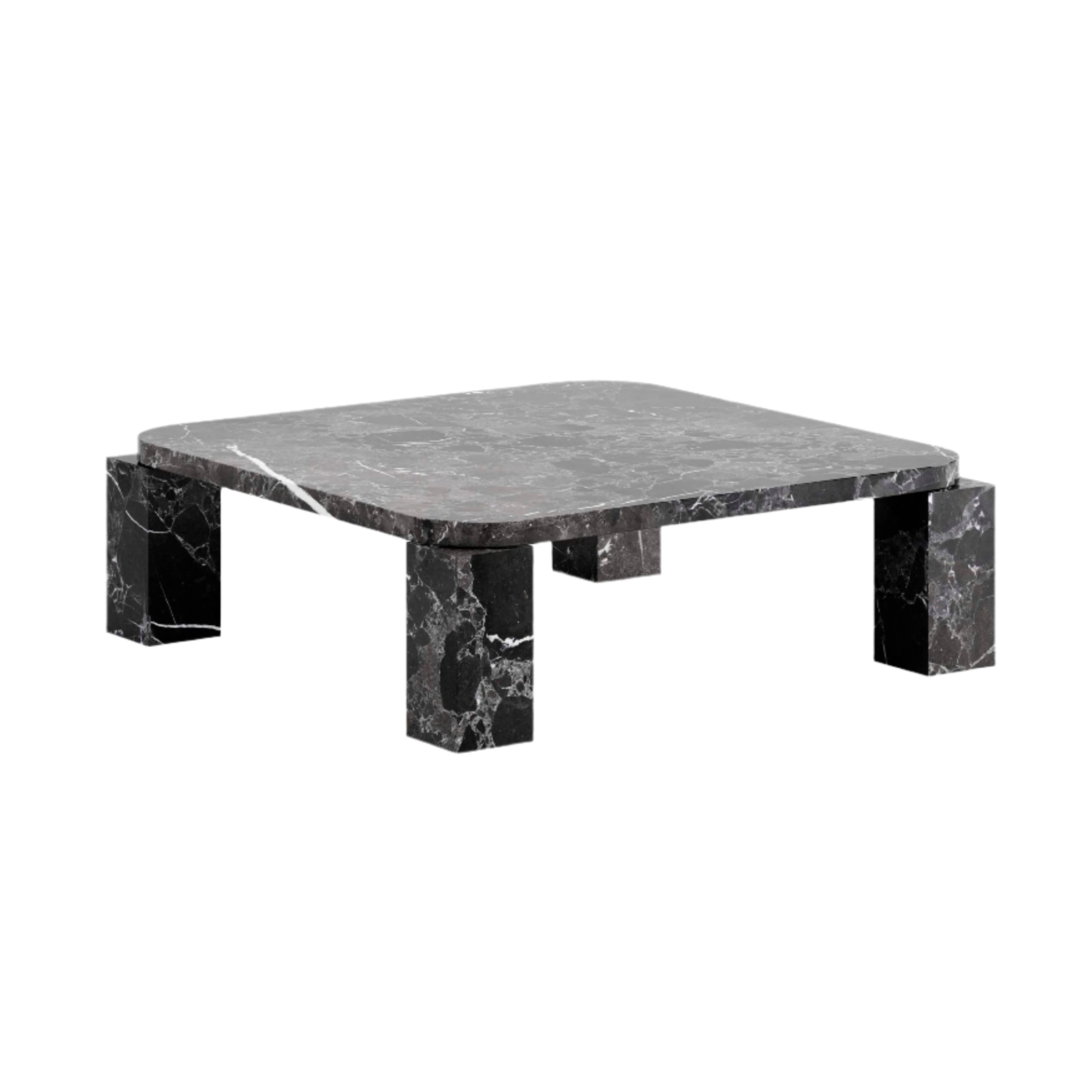 Coffee table Atlas black travertine