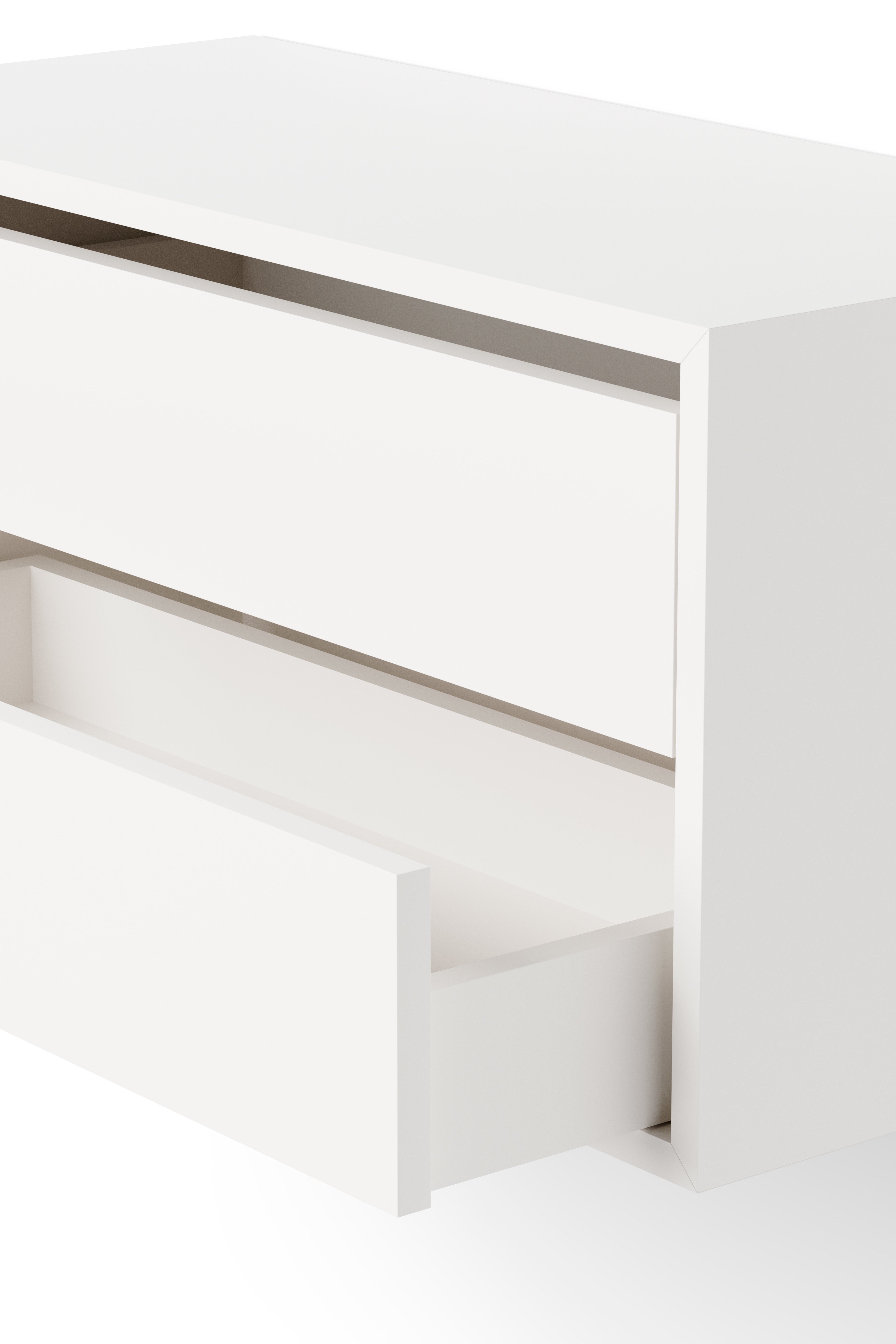 Hängeschrank mit neuen Arbeiten weiße Schubladen