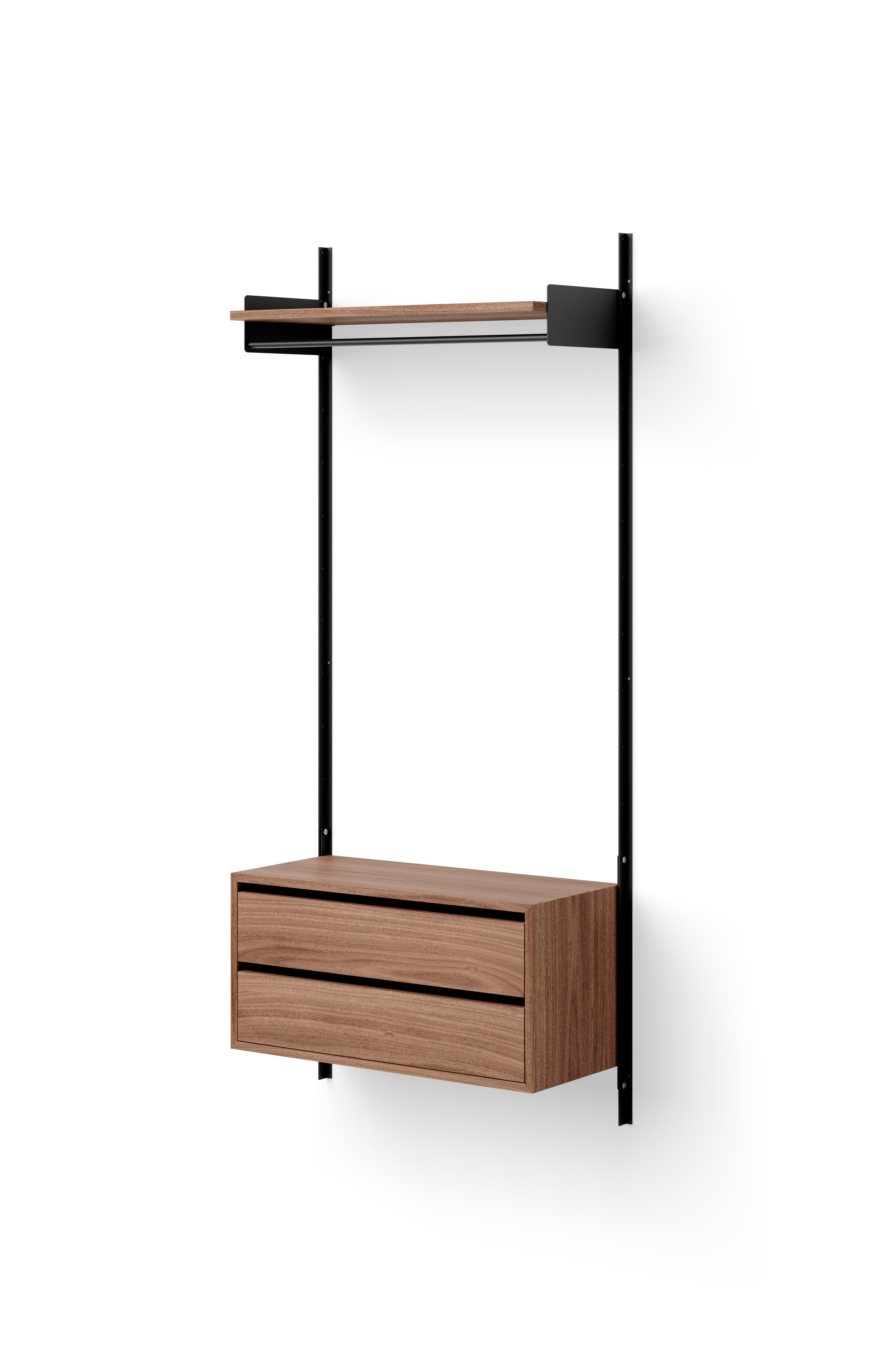 Hanging cabinet with New Works Nut Veneer drawers