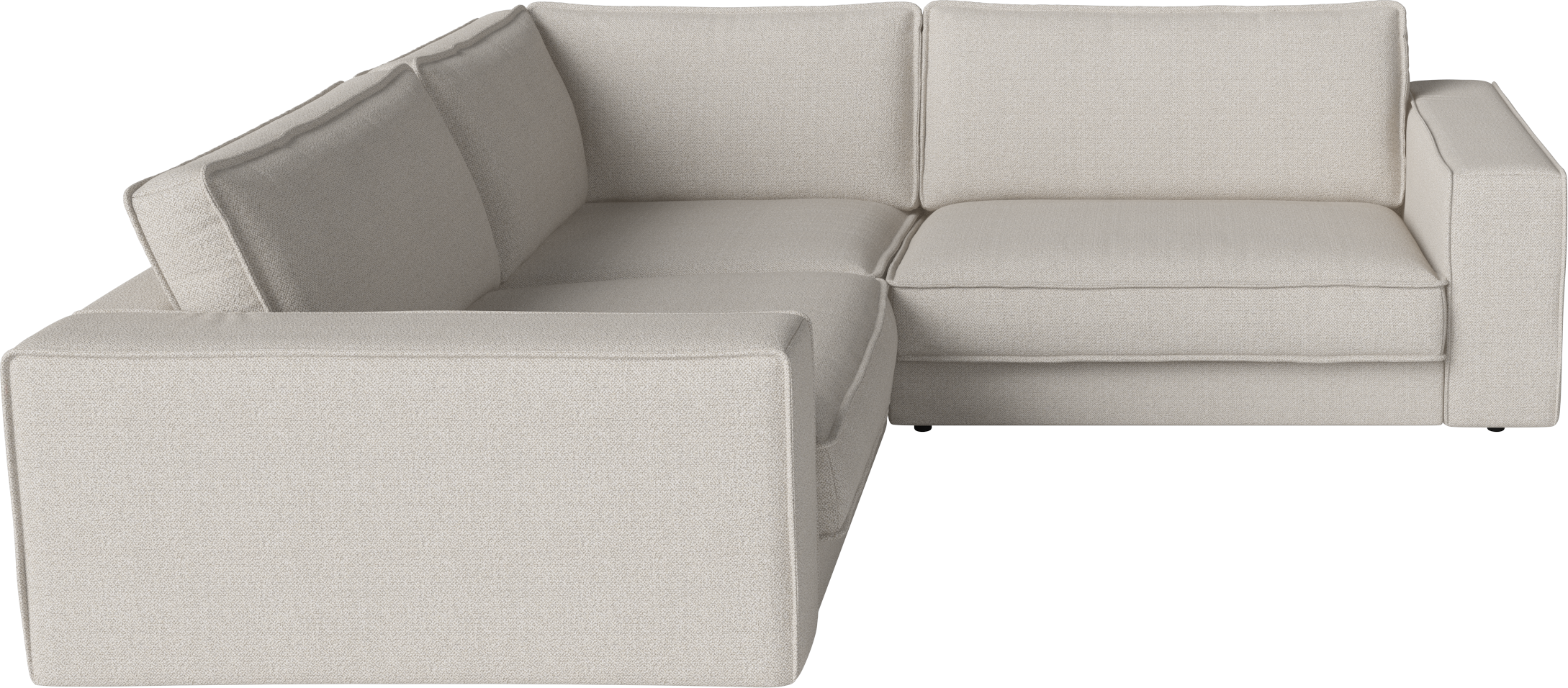 Symmetrical corner 3-modular upholstered noora black base