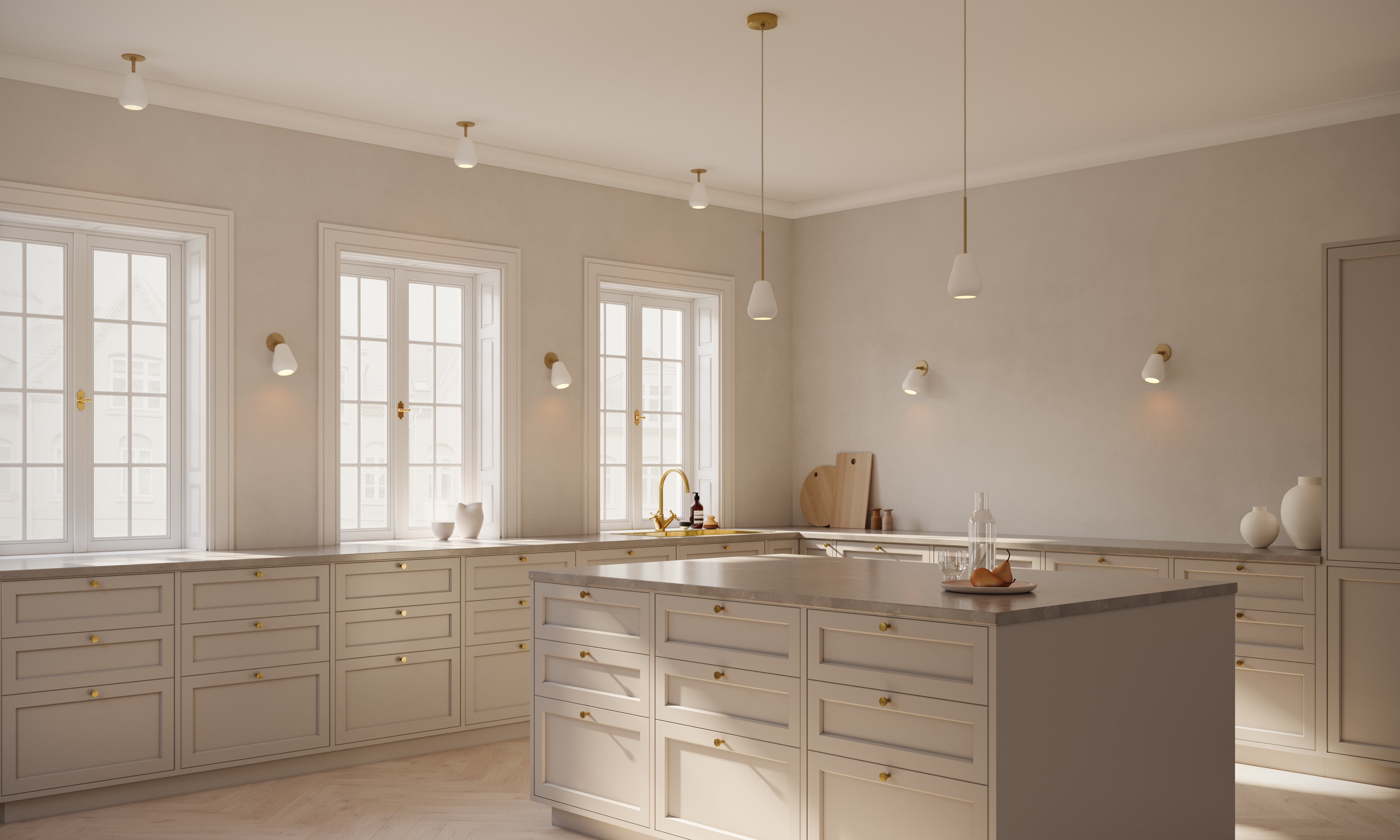 ANOLI Gold Pendant Spotlight with White